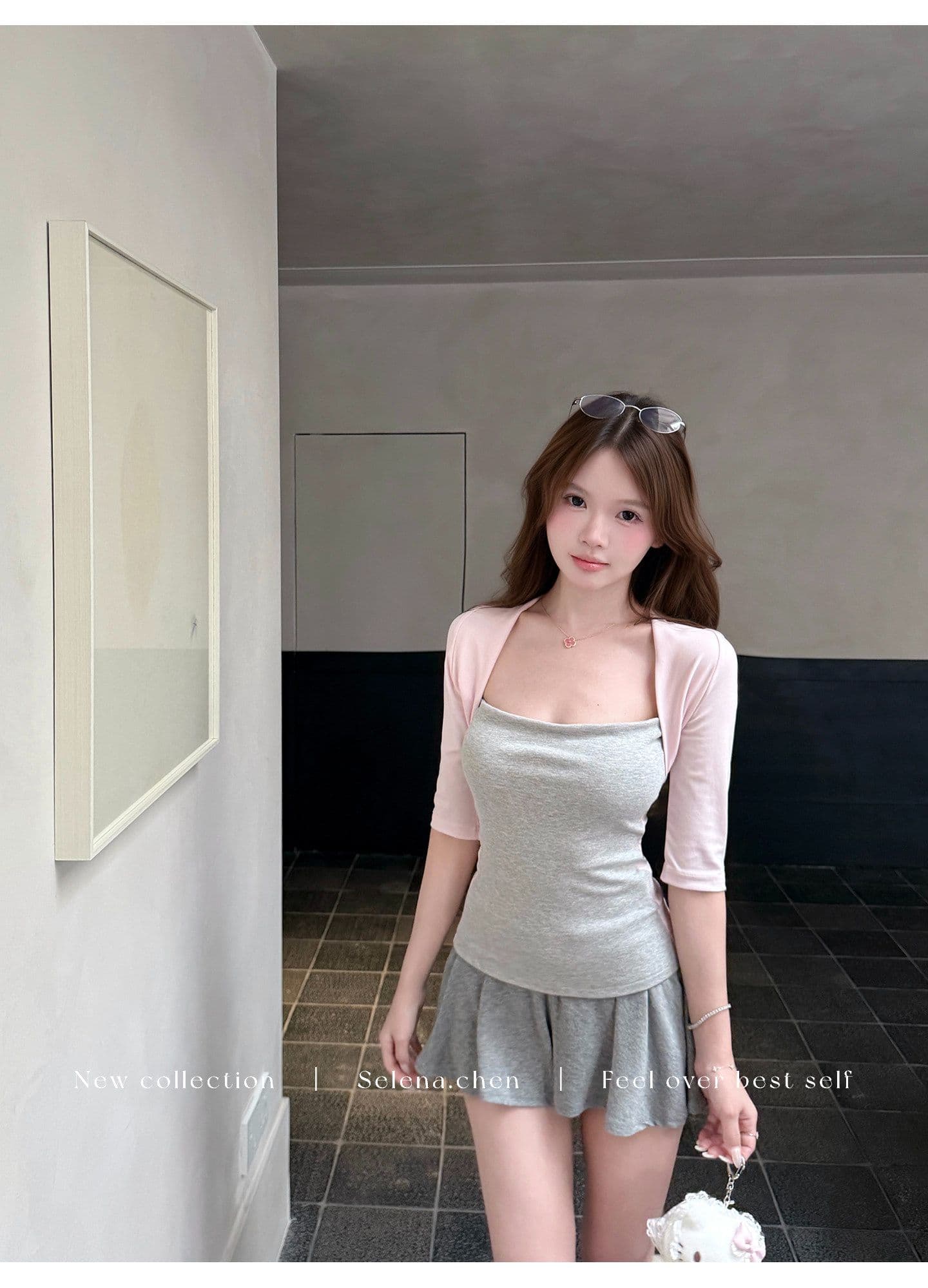 260 그램 사람들 면 페이크 레이어드 중간 소매 티셔츠 여성 여름 몸매 가꾸기 슬림해 보이는 디자인 센스 다용도 캐주얼 맨위 트렌디 상세 이미지 13