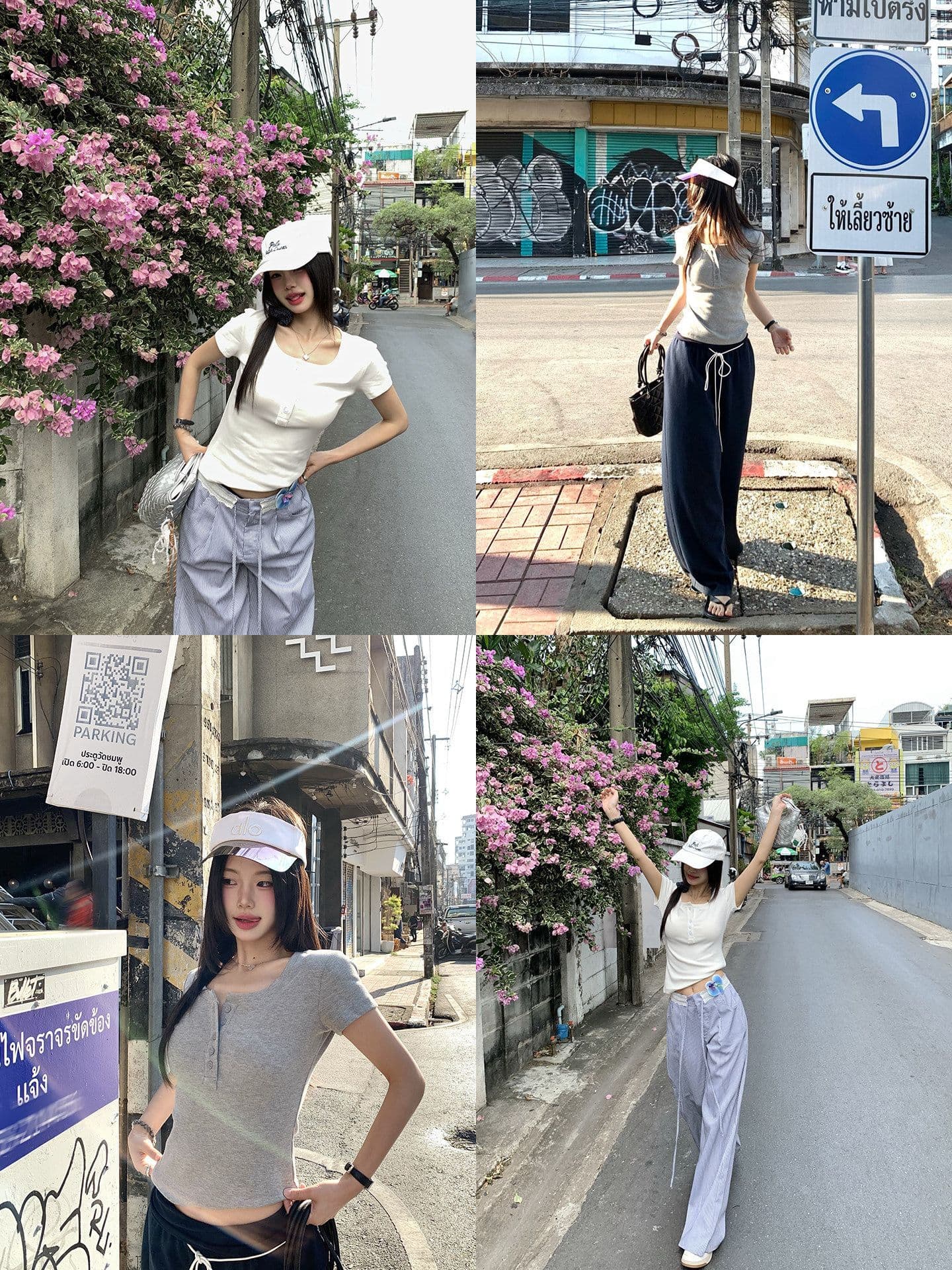 260 그램 사람들 면 아메리칸 u 칼라 핫걸 반팔 티셔츠 여성 여름 작은 키 몸매 가꾸기 이슬 쇄골 단추 짧은 맨위 이미지 4