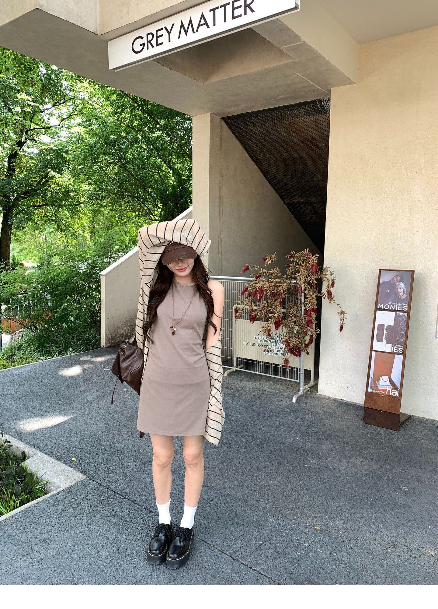 원본 원단 느긋한 바람 스트라이프 오픈 가디건 새로운 캐주얼 편안함 얇은 스타일 니트 여성 코트 상세 이미지 6