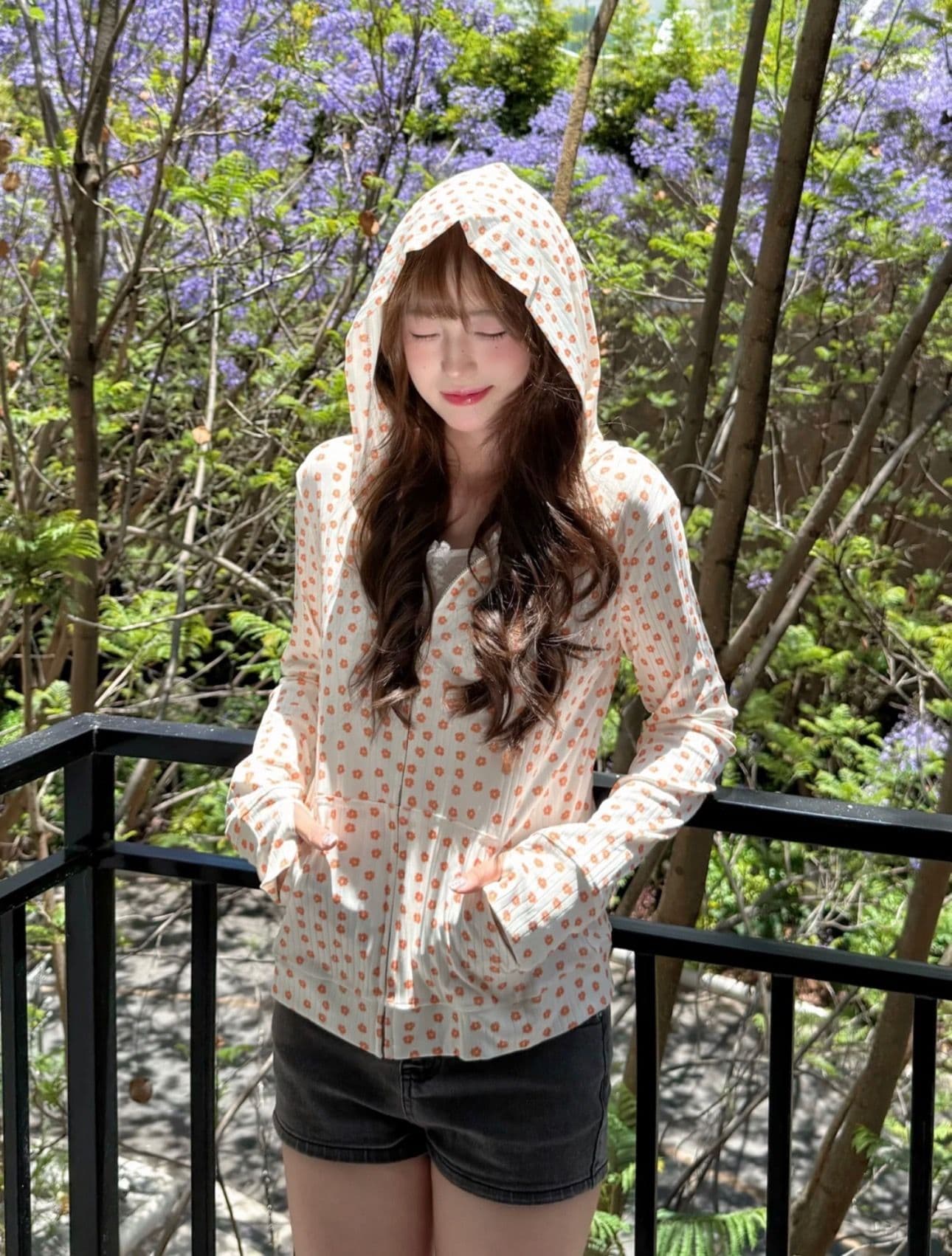 가을 한 부서 품격 데이지 후드 지퍼 여성 코트 여름 몸매 가꾸기 슬림해 보이는 맨위 이미지 4