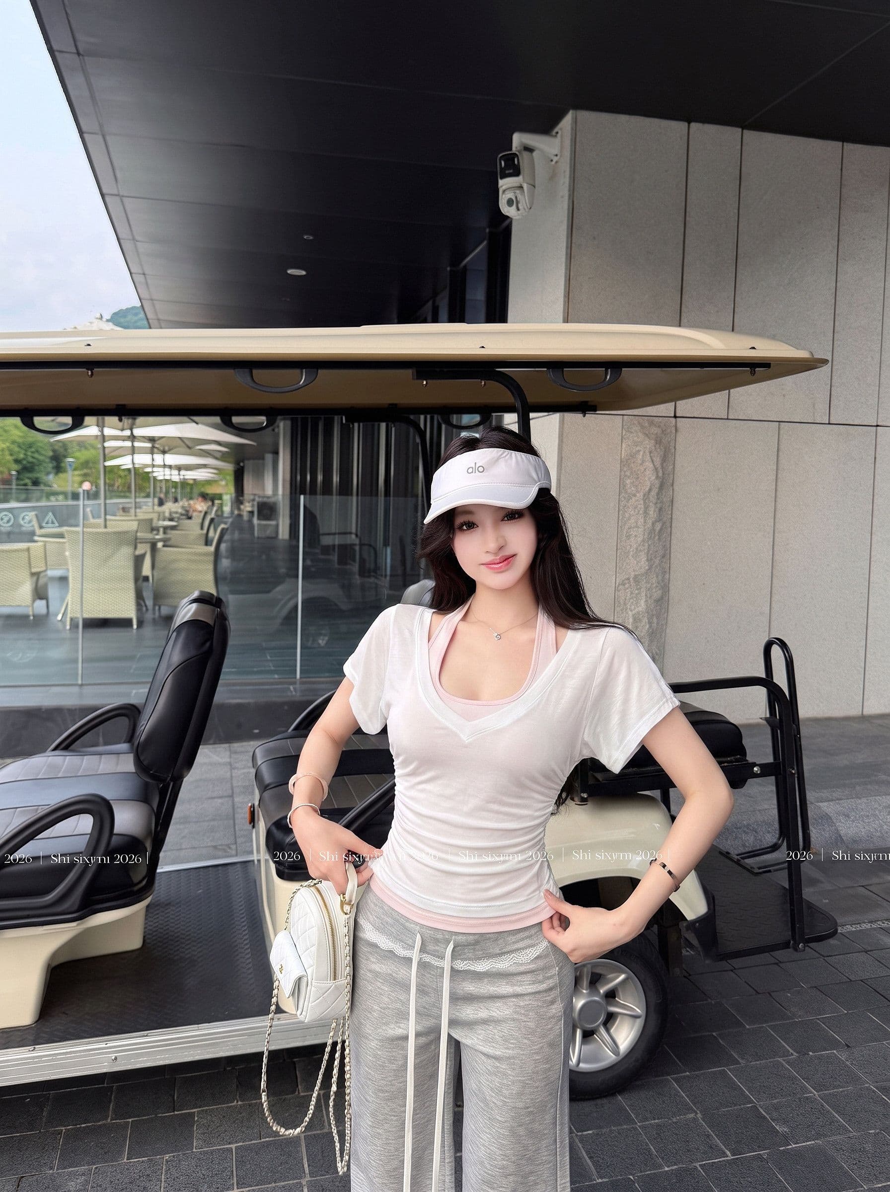 사람들 면 화이트 허리 수축 반팔 블라우스 티셔츠 여성 여름 순수한 욕망 세트 행침 목 조끼 스택 착용 투피스 세트 상세 이미지 3