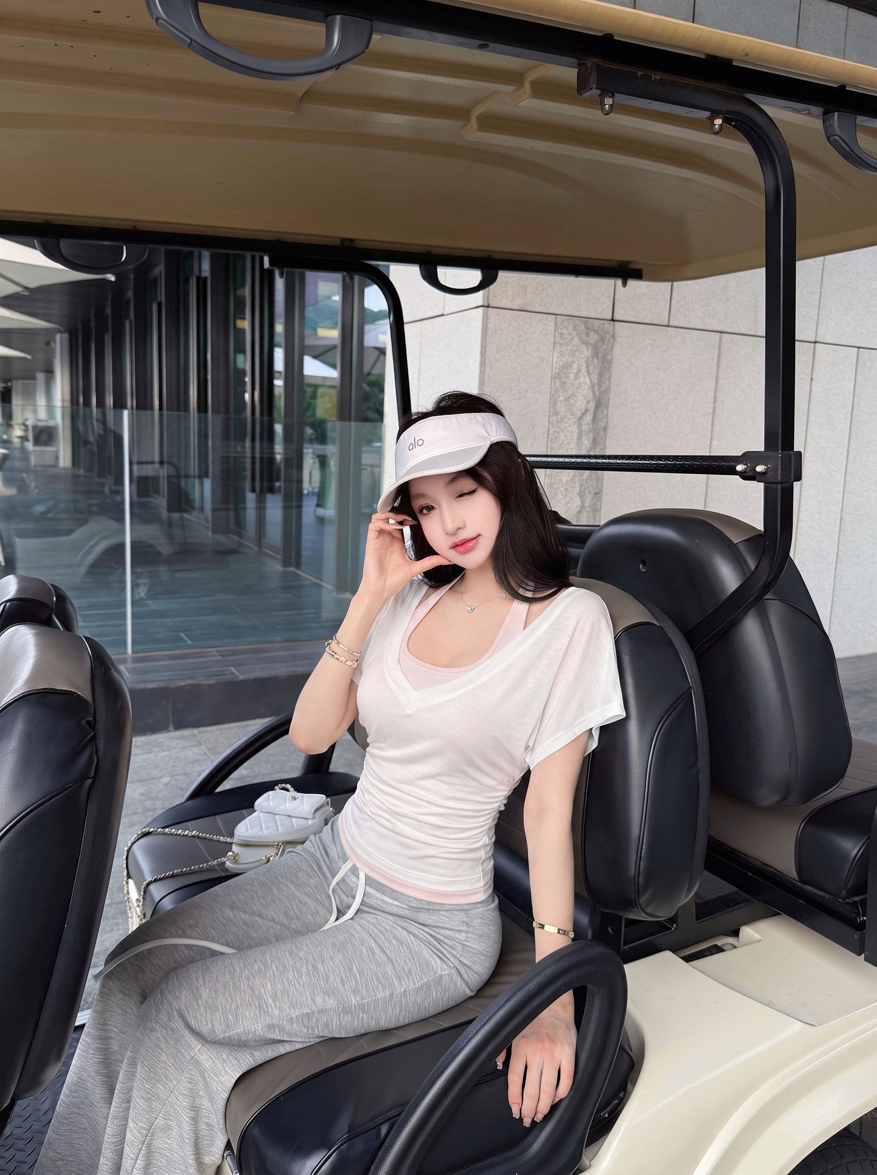 사람들 면 화이트 허리 수축 반팔 블라우스 티셔츠 여성 여름 순수한 욕망 세트 행침 목 조끼 스택 착용 투피스 세트 상세 이미지 6