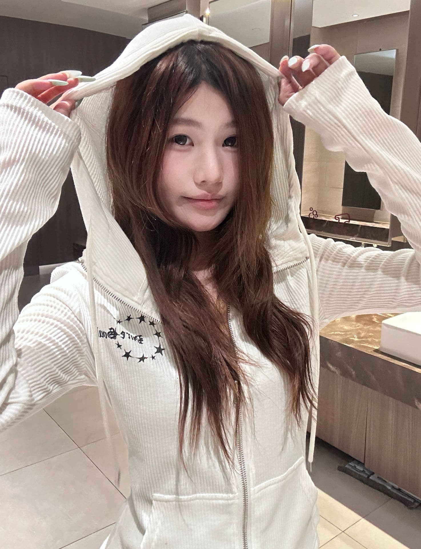 백금 지퍼 원본 솜씨 광저우 원단 280 그램 후드티 여성 상세 이미지 5