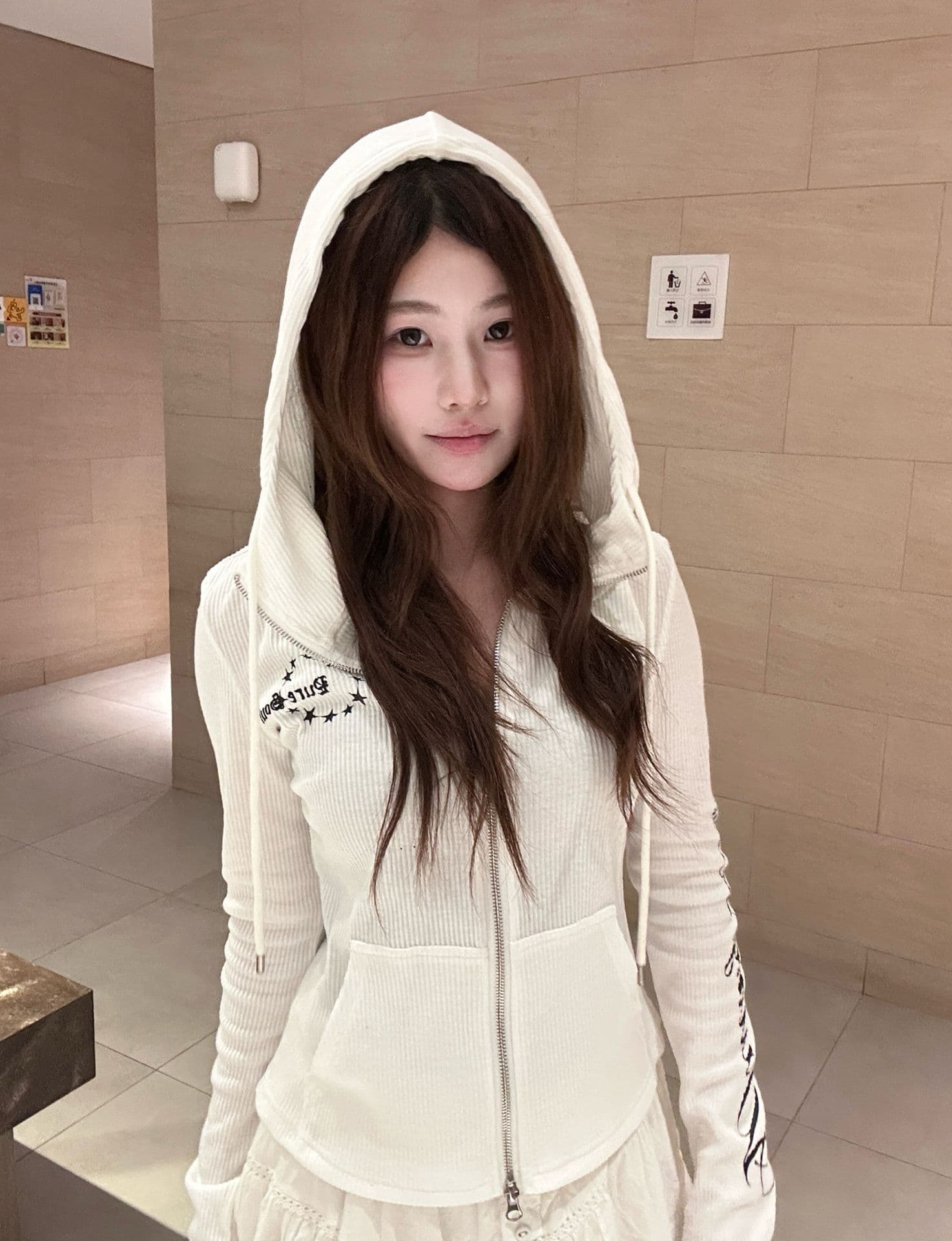 백금 지퍼 원본 솜씨 광저우 원단 280 그램 후드티 여성 상세 이미지 7