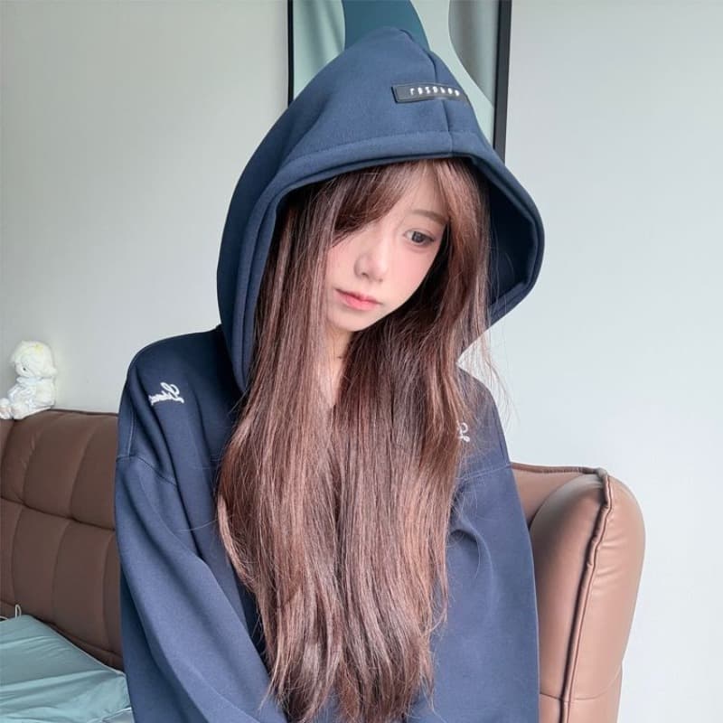 얇은 스타일 모자 접착제 표준 이후 패키지 칼라 순수한 Mianhua 면 복합 후드티 여성 이미지 5