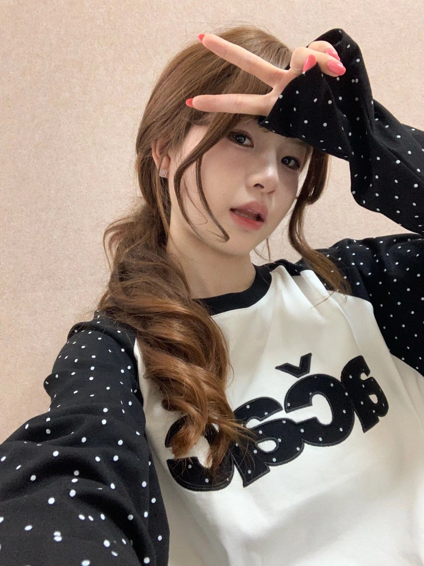 패치 자수 네리 가게 천 19 지점 220 그램 순면 긴팔 티셔츠 여성