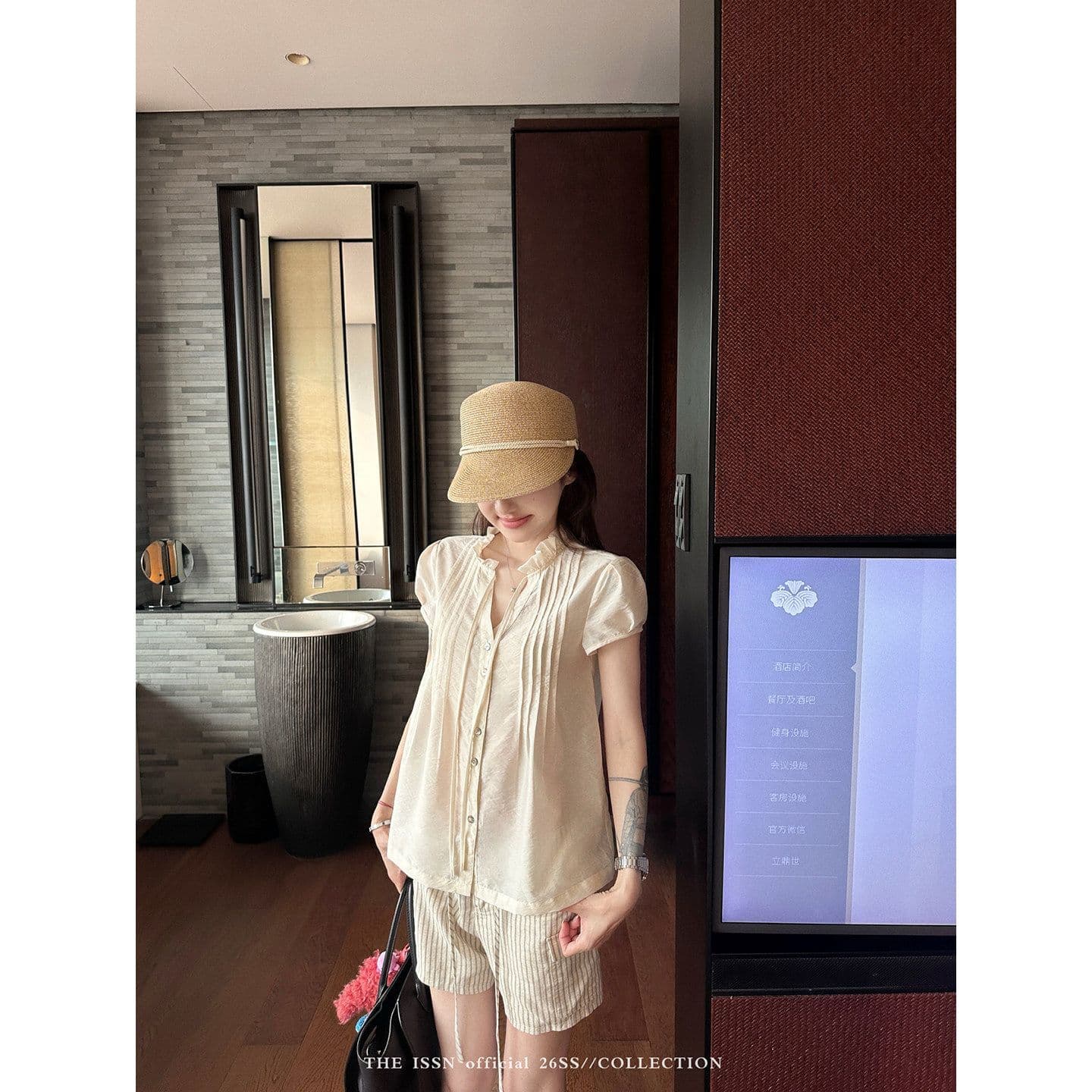 원본 원단 프릴 거품 소매 셔츠 여름 프랑스식 고급 센스 품격 루즈핏 슬림해 보이는 다용도 작은 셔츠 이미지 3