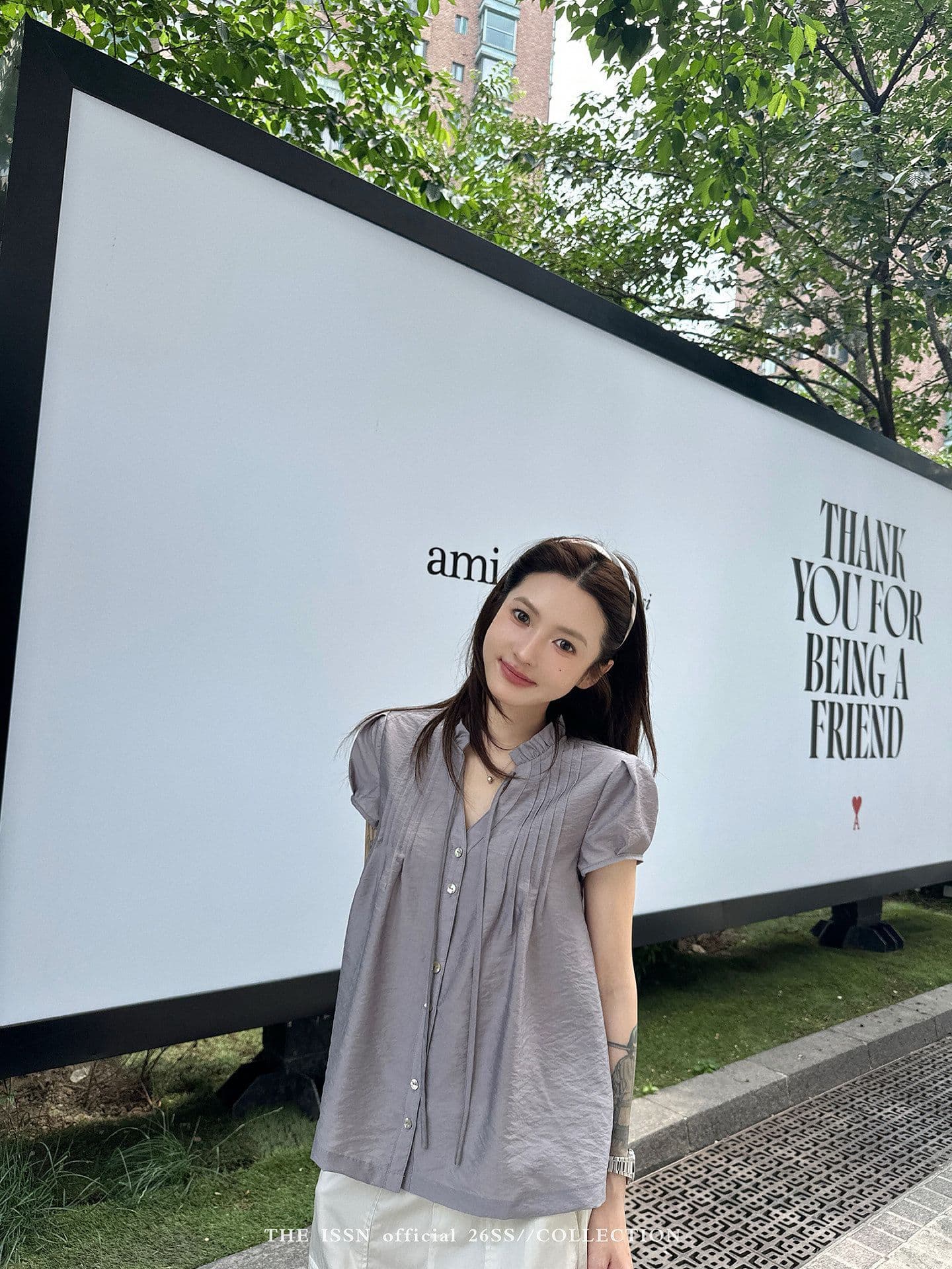 원본 원단 프릴 거품 소매 셔츠 여름 프랑스식 고급 센스 품격 루즈핏 슬림해 보이는 다용도 작은 셔츠 상세 이미지 7
