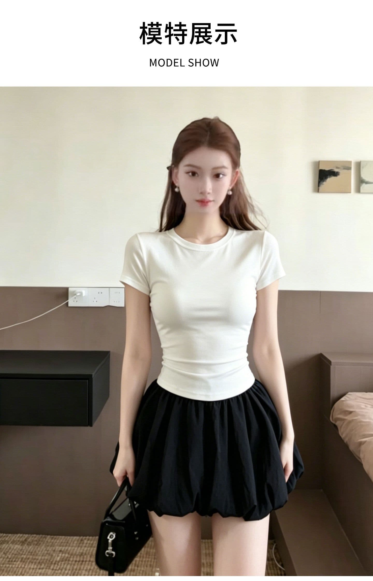 검정색 구름 꽃밭 치마 퍼프 스커트 여성 여름 아름다운 달콤함 작은 세트 아름다운 미니 스커트 miu 부서 착용 가져 가라. 상세 이미지 9