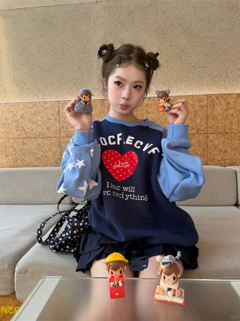 광저우 순수한 Mianhua 면 복합 얇은 스타일 한국 스타일 새로운 프린트 가을 의상 긴팔 티셔츠 여성 루즈핏 맨위 여성 상세 이미지 6