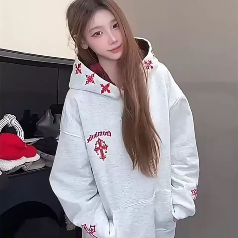 광저우 순수한 Mianhua 면 복합 얇은 스타일 털이 있는 한국 스타일 새로운 긴팔 티셔츠 여성 루즈핏 맨위 여성 이미지 5