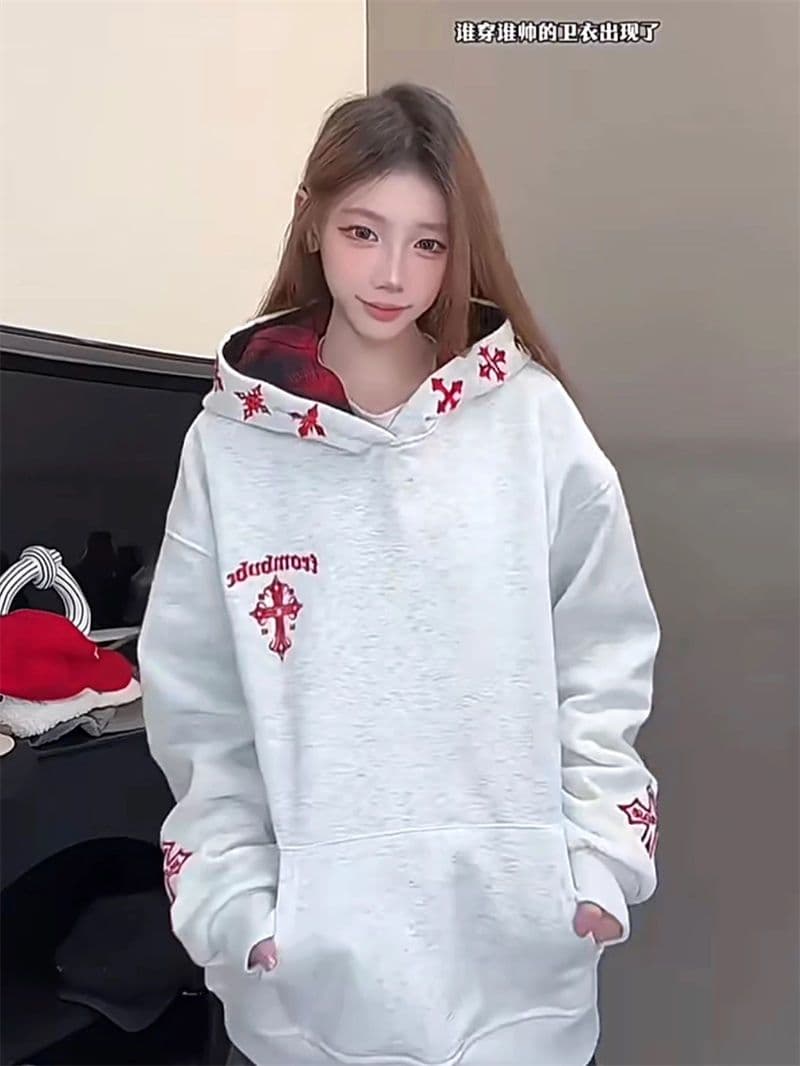 광저우 순수한 Mianhua 면 복합 얇은 스타일 털이 있는 한국 스타일 새로운 긴팔 티셔츠 여성 루즈핏 맨위 여성 상세 이미지 3