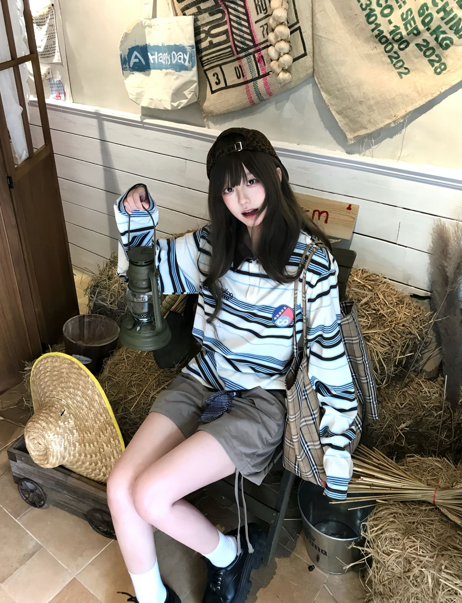 자수 19 지점 220 그램 순면 긴팔 티셔츠 여성 상세 이미지 5