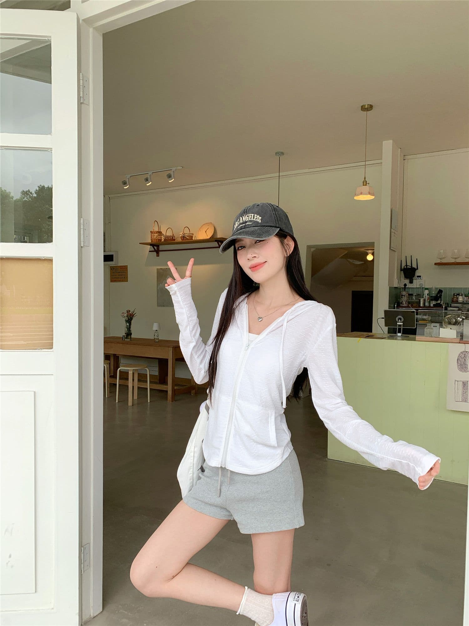 160 그램 눈꽃 면 한 부서 운동 바람 후드 긴팔 여성 코트 가을 몸매 가꾸기 슬림해 보이는 달콤한 매운맛 바람 지퍼 오픈 가디건 상세 이미지 3