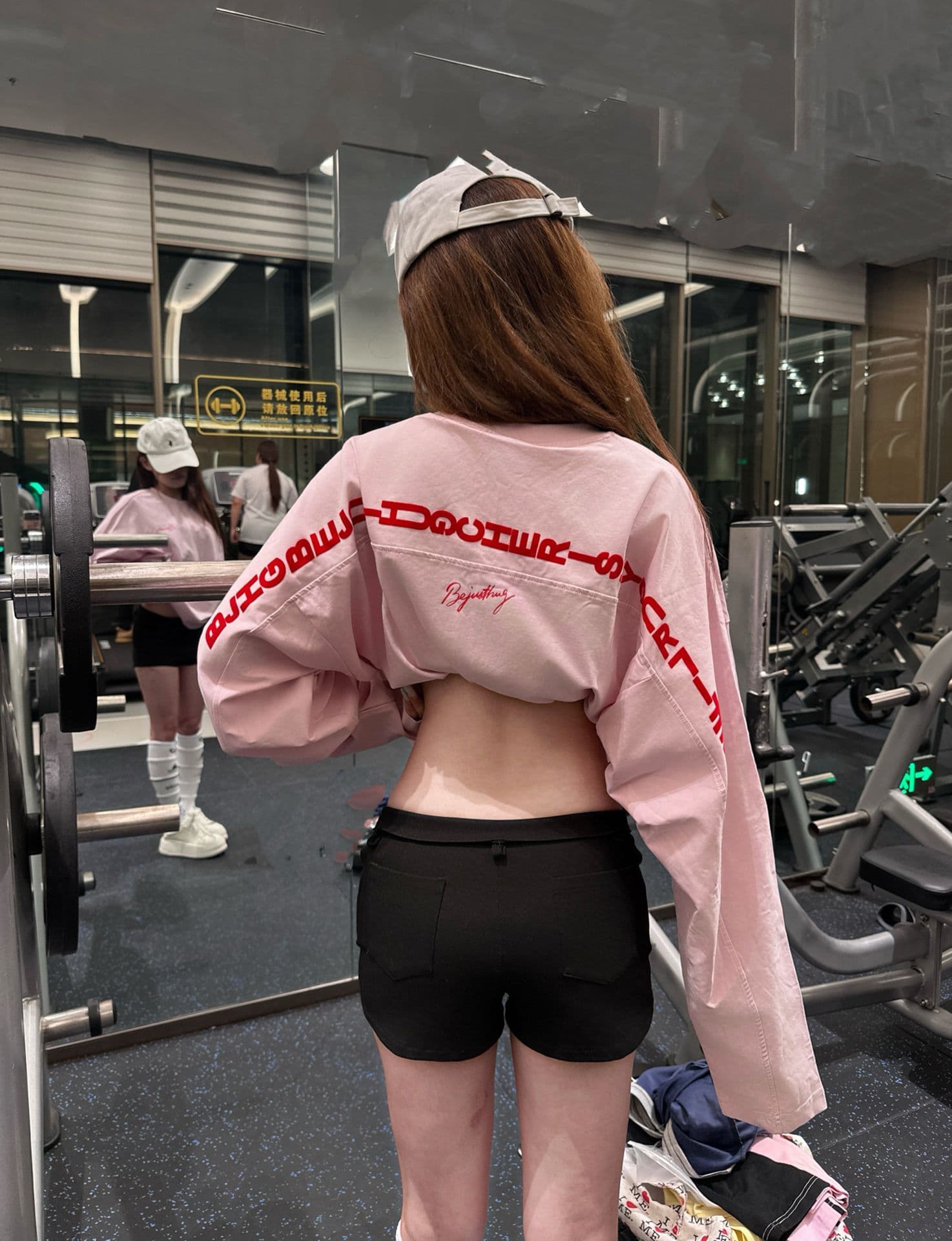 포밍 압력 라인 19 지점 220 그램 순면 긴팔 티셔츠 여성