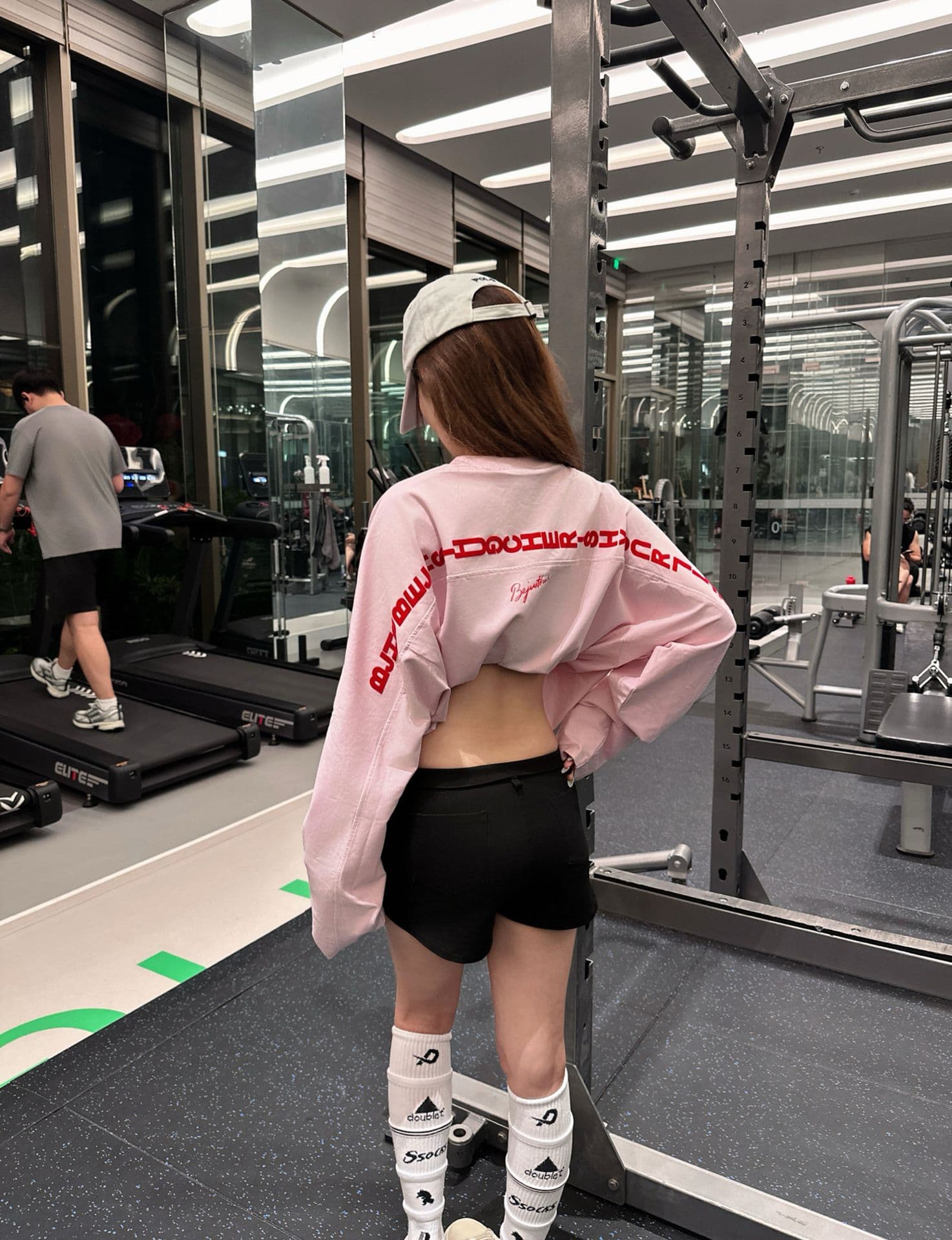 포밍 압력 라인 19 지점 220 그램 순면 긴팔 티셔츠 여성 상세 이미지 3