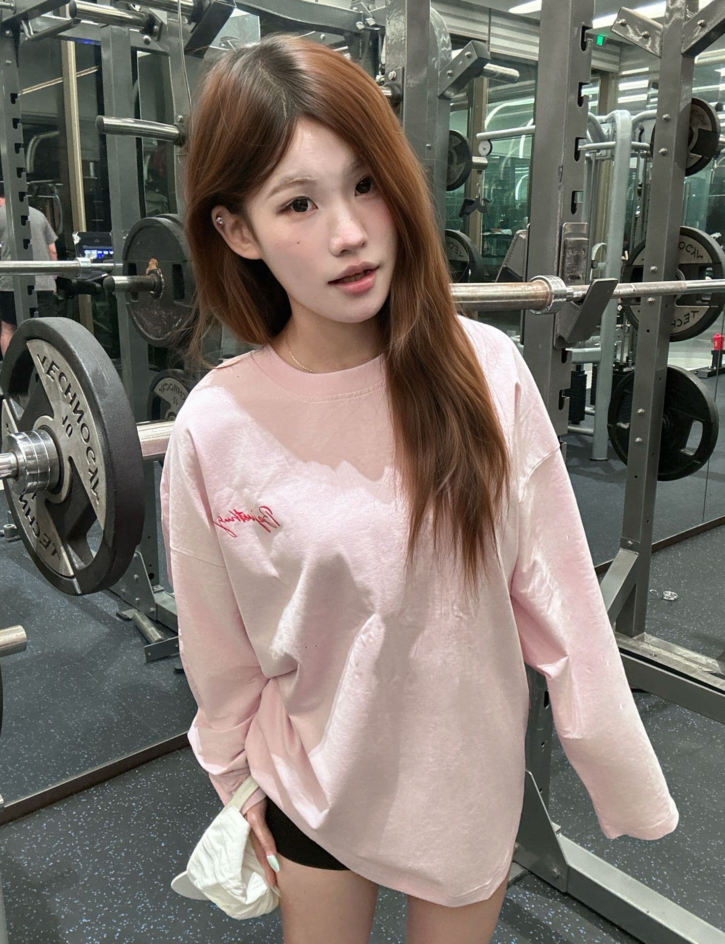 포밍 압력 라인 19 지점 220 그램 순면 긴팔 티셔츠 여성 상세 이미지 4