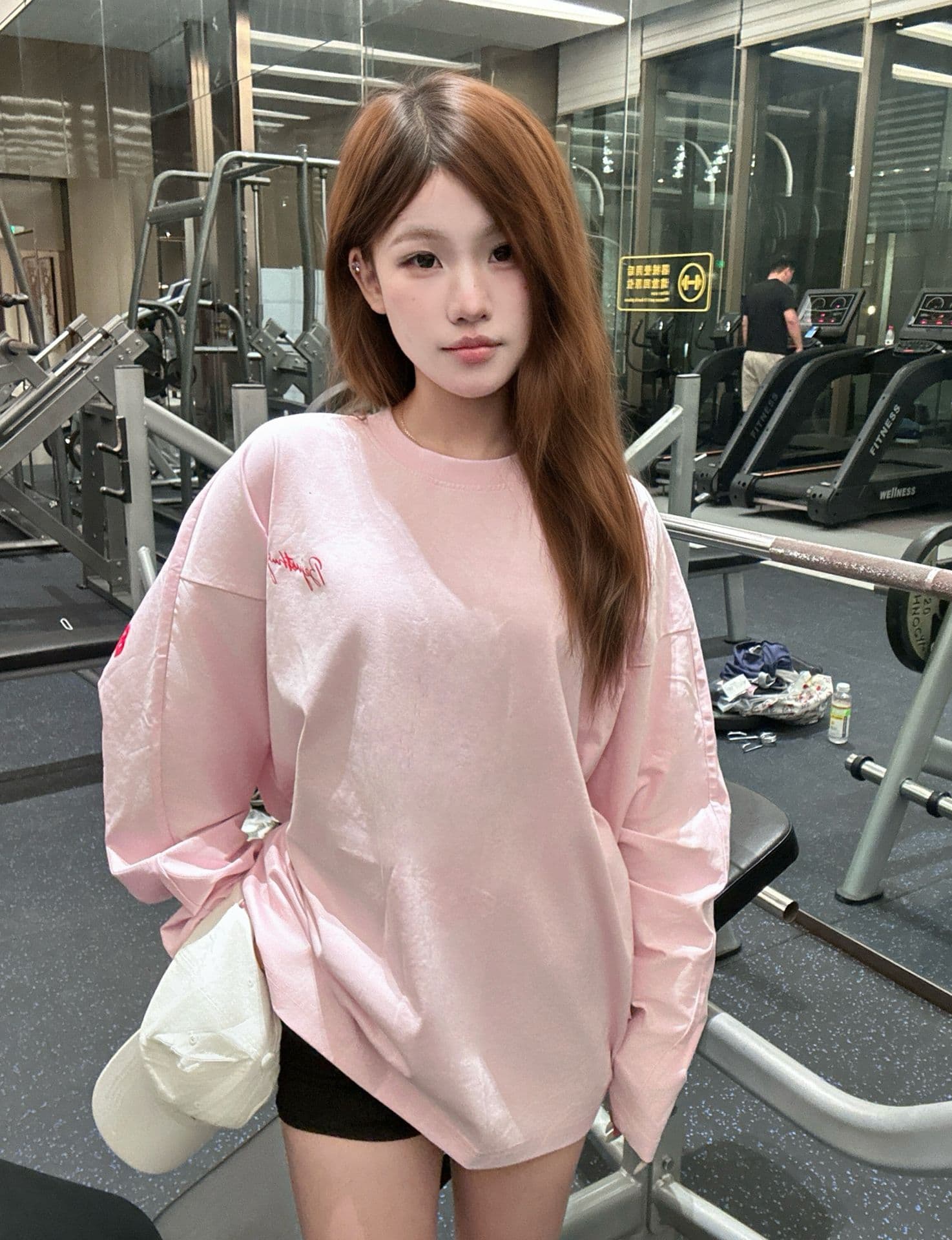 포밍 압력 라인 19 지점 220 그램 순면 긴팔 티셔츠 여성 상세 이미지 6