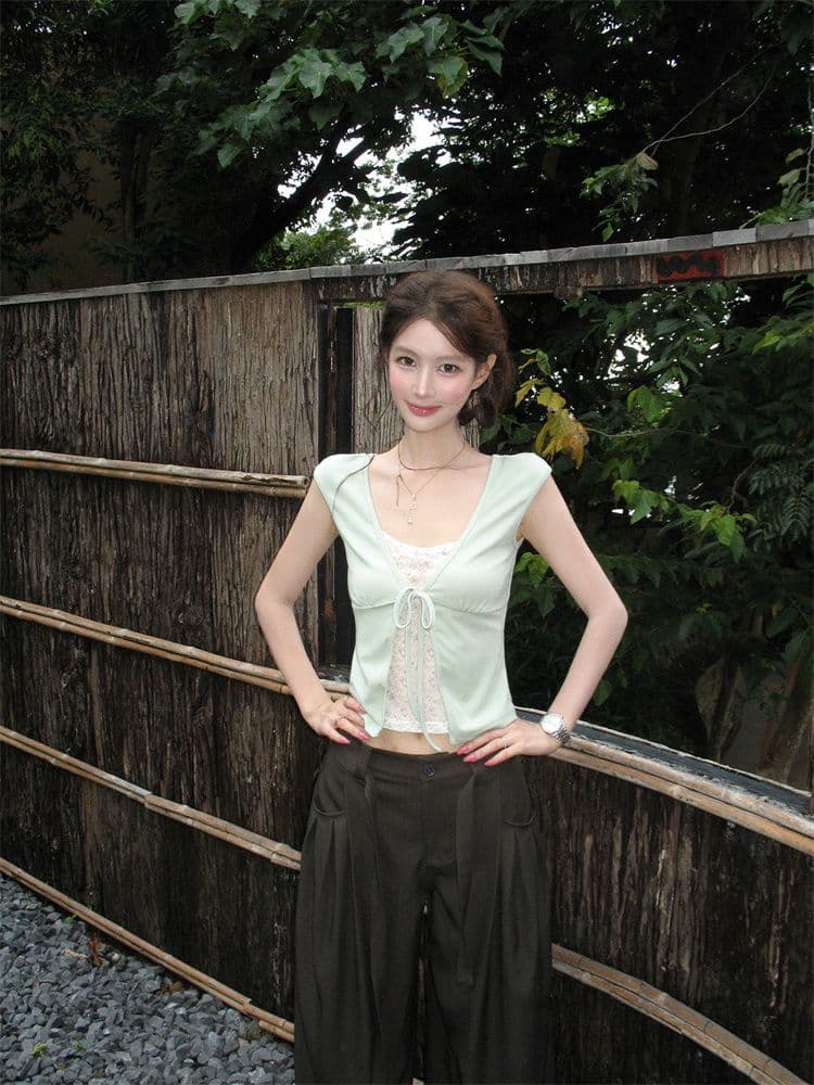 260 그램 모달 패치워크 페이크 레이어드 꽃무늬 티셔츠 여성 여름 새로운 한 부서 연령 감소 몸매 가꾸기 슬림해 보이는 쇼트 스타일 맨위 상세 이미지 12