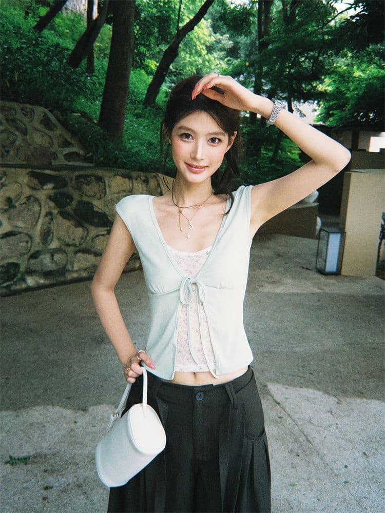 260 그램 모달 패치워크 페이크 레이어드 꽃무늬 티셔츠 여성 여름 새로운 한 부서 연령 감소 몸매 가꾸기 슬림해 보이는 쇼트 스타일 맨위 상세 이미지 13