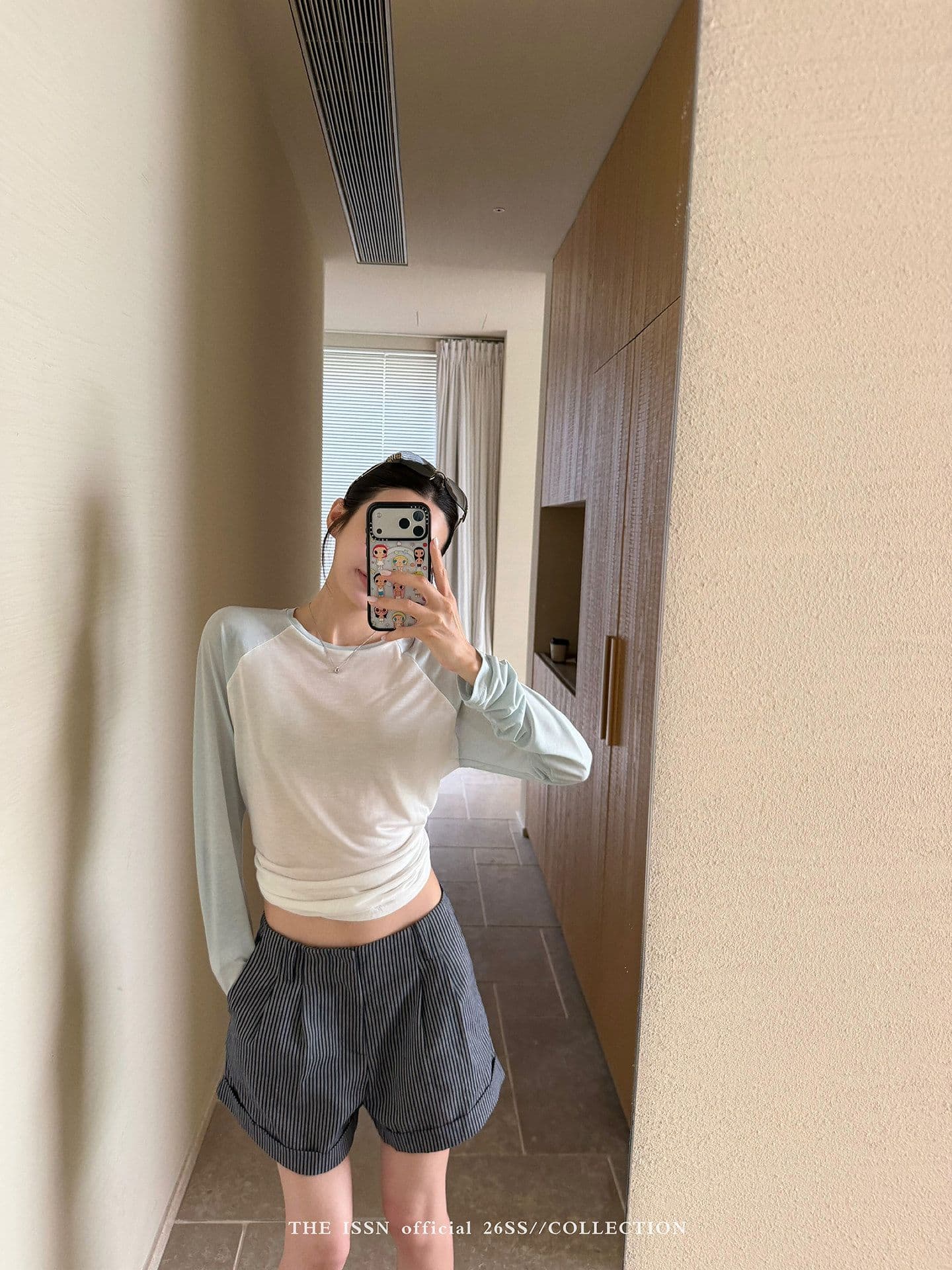 원본 원단 라이 경기 서울 주간 실크 배색 라운드 넥 긴팔 티셔츠 여성 한 부서 미니멀리즘 다용도 얇은 스타일 루즈핏 맨위 상세 이미지 14