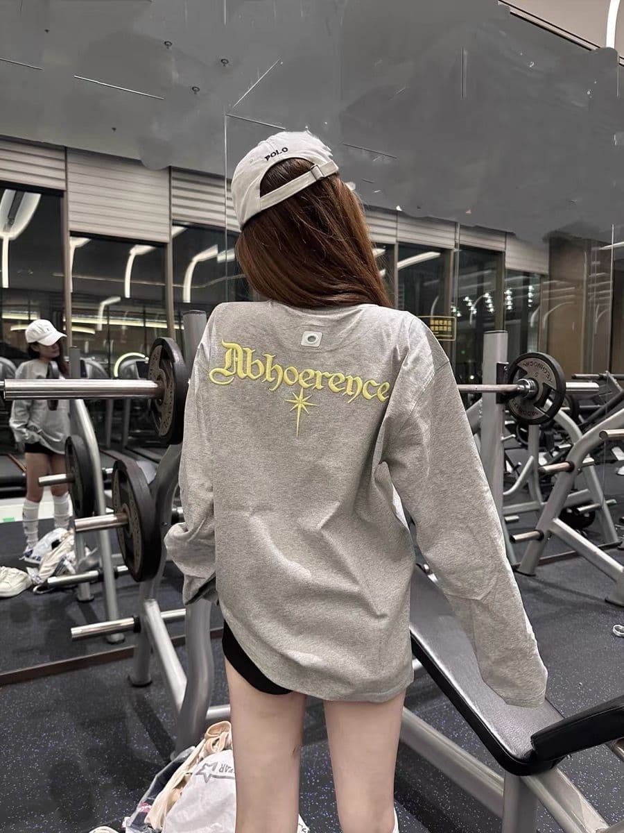 자수 네리 가게 천 보안 버클 행침 카드 순면 220 그램 긴팔 m-2xl 상세 이미지 2