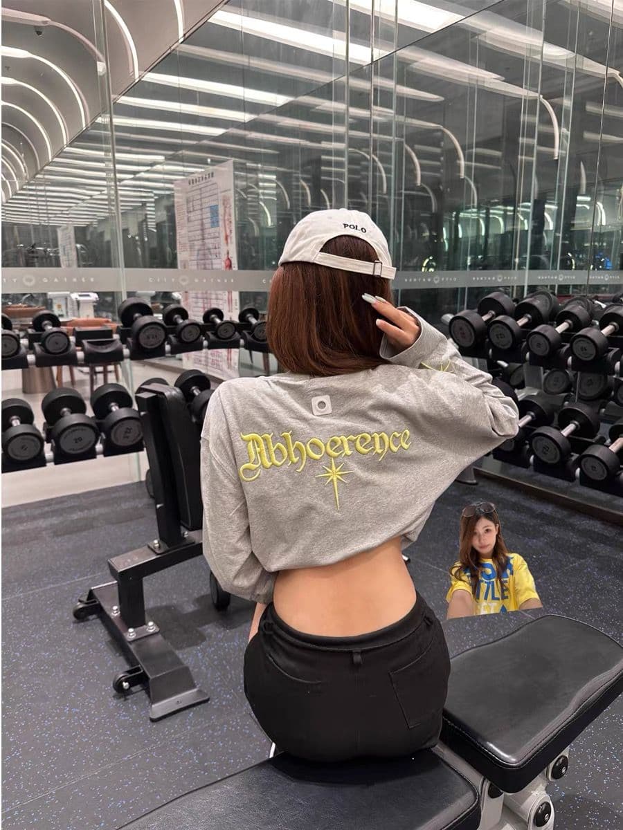 자수 네리 가게 천 보안 버클 행침 카드 순면 220 그램 긴팔 m-2xl 상세 이미지 6