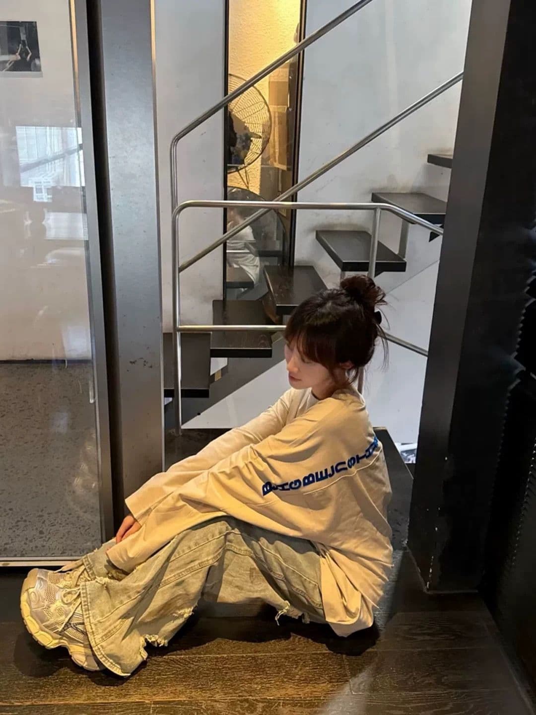 자수 네리 가게 천 19 지점 220 그램 순면 긴팔 티셔츠 남녀 상세 이미지 5