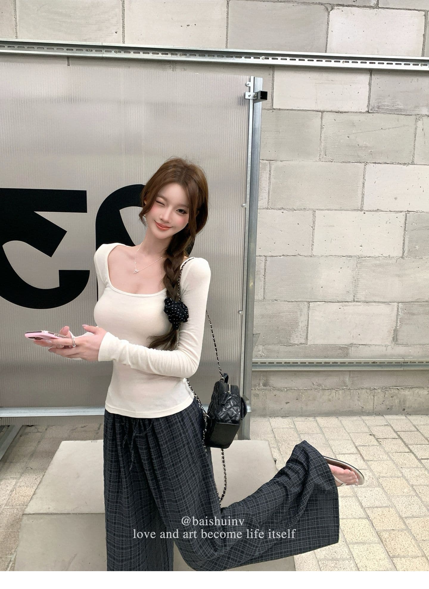 깊은 u 칼라 긴팔 티셔츠 여성 여름과 가을 얇은 스타일 한 부서 부드러운 허리 수축 핫걸 슬림해 보이는 다용도 작은 대중 스트라이프 맨위 상세 이미지 22