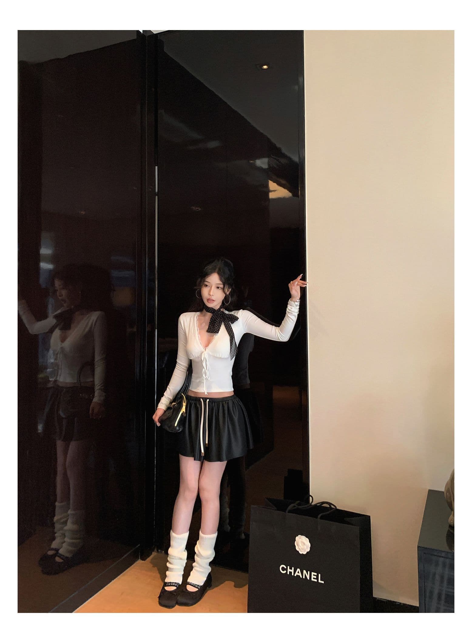 260 그램 사람들 면 고급 센스 레이스 조각 보라색 V넥 긴팔 티셔츠 가을 몸매 가꾸기 인사이드 가져 가라. 기본 셔츠 맨위 상세 이미지 14