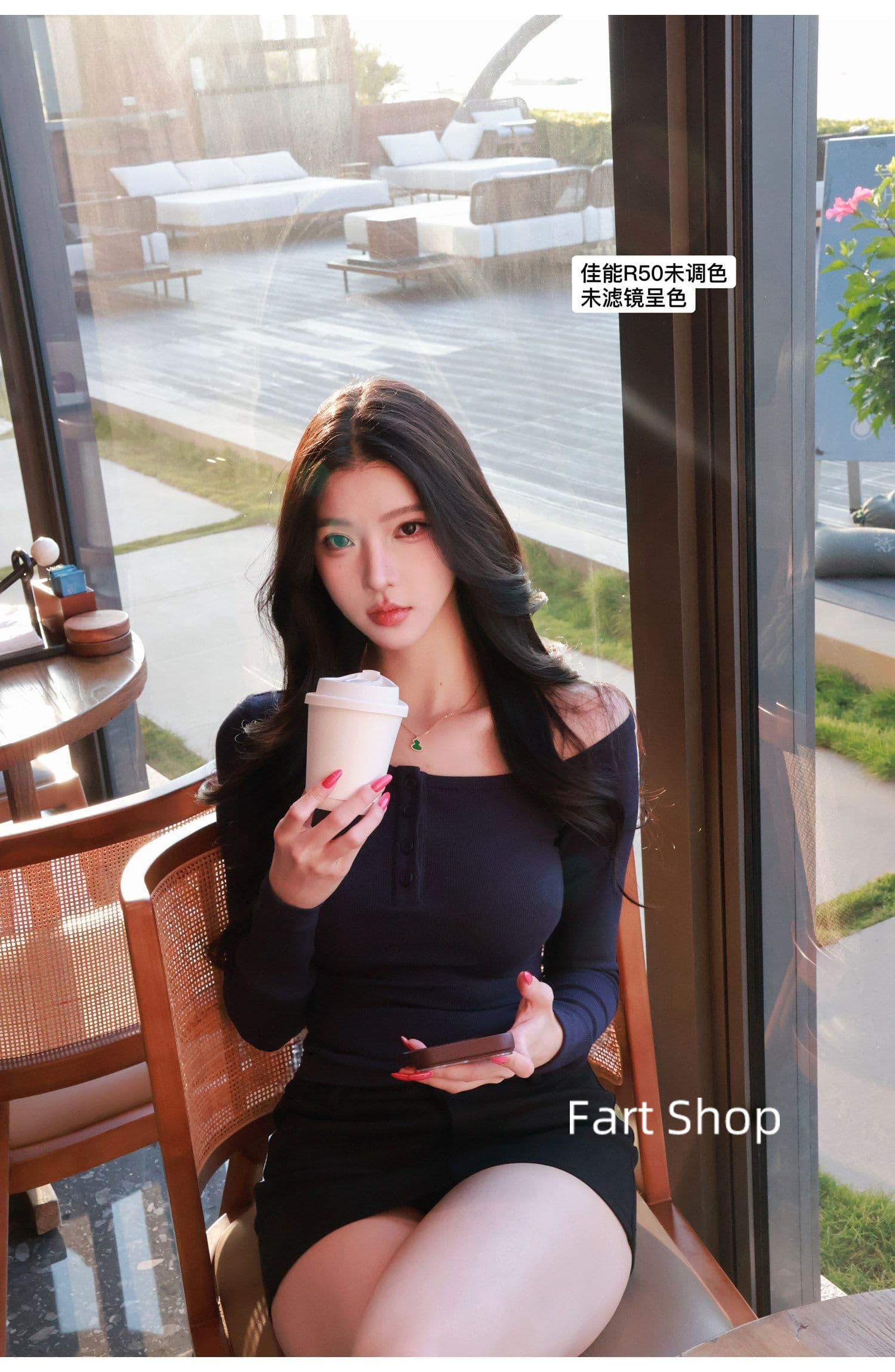 260 그램 사람들 면 디자인 센스 비스듬한 어깨 허리 수축 맨위 여성 여름 가을 품격 슬림해 보이는 기본 셔츠 핫걸 섹시함 티셔츠 상세 이미지 10