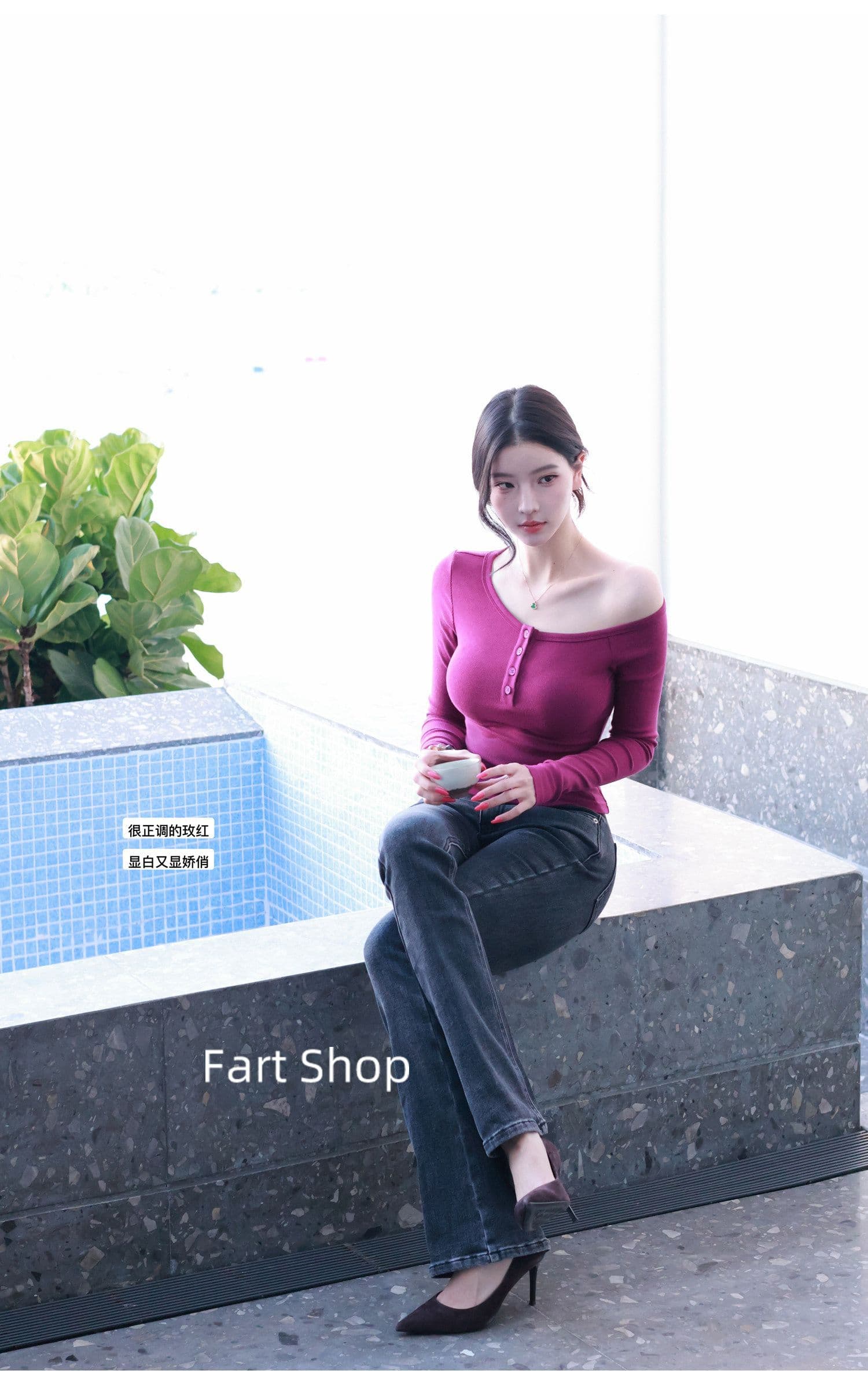 260 그램 사람들 면 디자인 센스 비스듬한 어깨 허리 수축 맨위 여성 여름 가을 품격 슬림해 보이는 기본 셔츠 핫걸 섹시함 티셔츠 상세 이미지 12