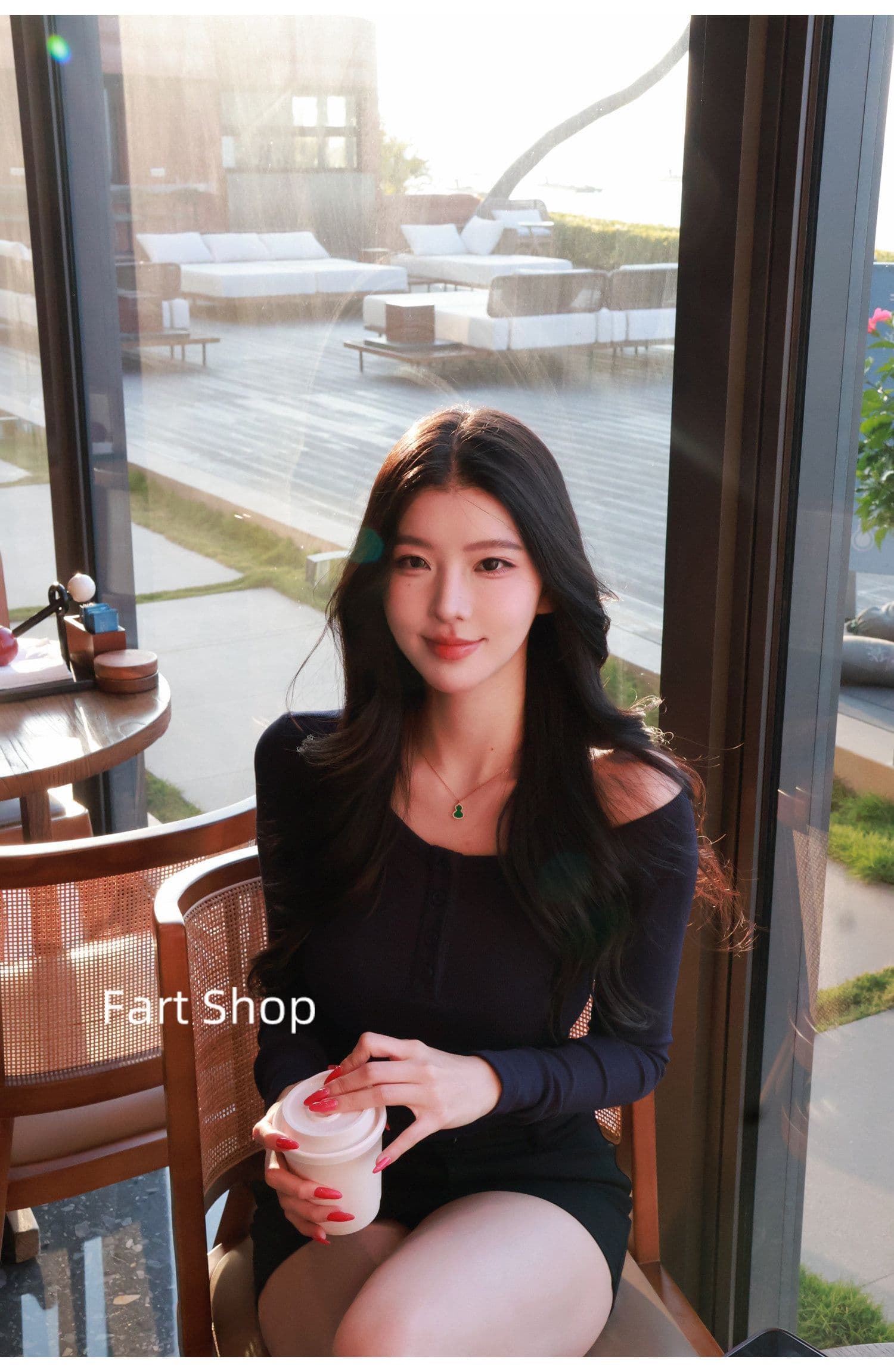 260 그램 사람들 면 디자인 센스 비스듬한 어깨 허리 수축 맨위 여성 여름 가을 품격 슬림해 보이는 기본 셔츠 핫걸 섹시함 티셔츠 상세 이미지 21