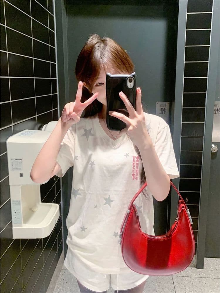 19 지점 순면 음식 털 이후 패키지 칼라 아메리칸 긍정적 인 어깨 화이트 칼라 반팔 셔츠 여성 여름 작은 대중 마이크로 루즈핏 슬림해 보이는 맨위 상세 이미지 4