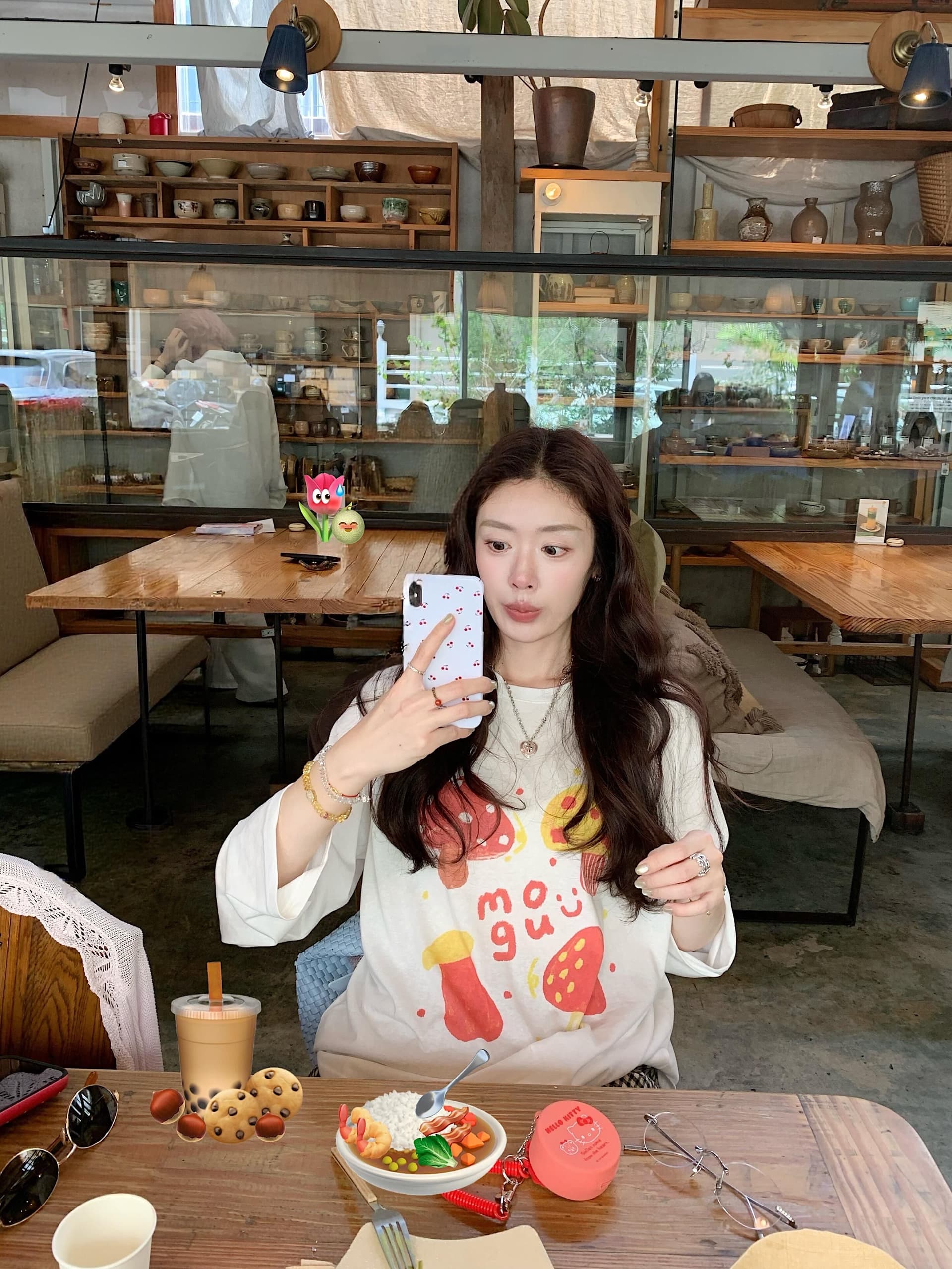 광저우 원단 라이 경기 서울 실크 미끄러짐 눈꽃 면 얇은 스타일 마이크로 ~을 통해 자외선 차단 블라우스 여성 긴 소매 루즈핏 라운드 넥 맨위