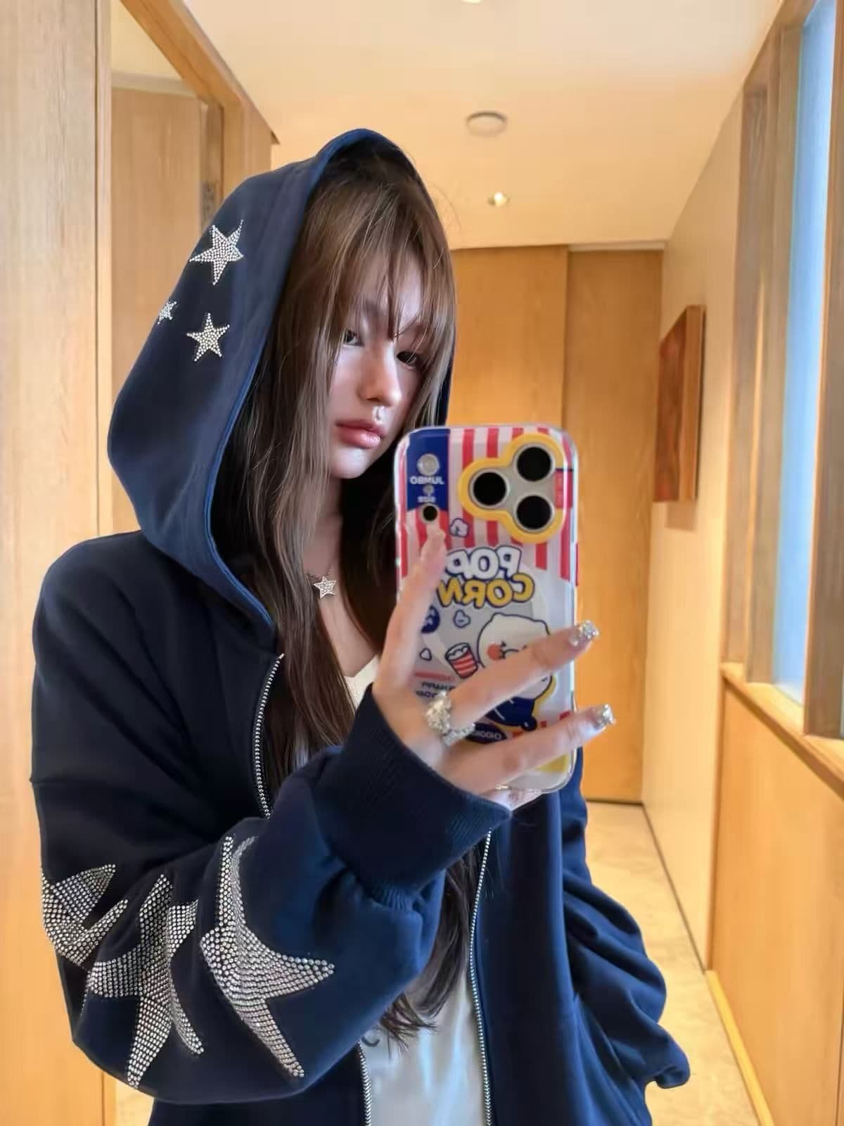 원본 핫픽스 후아 면 복합 우유 실크 티타늄 합금 지퍼 면 Luokou 350 그램 이후 패키지 칼라 상세 이미지 5