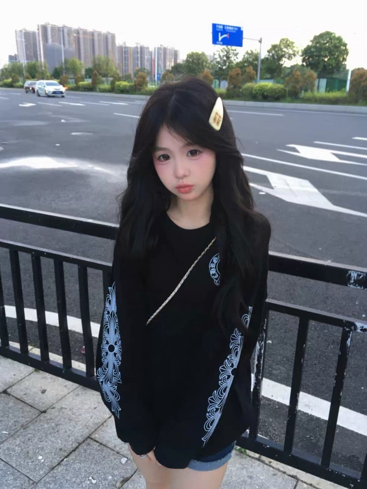 순면 220 그램 긴팔 티셔츠 여성 이미지 4
