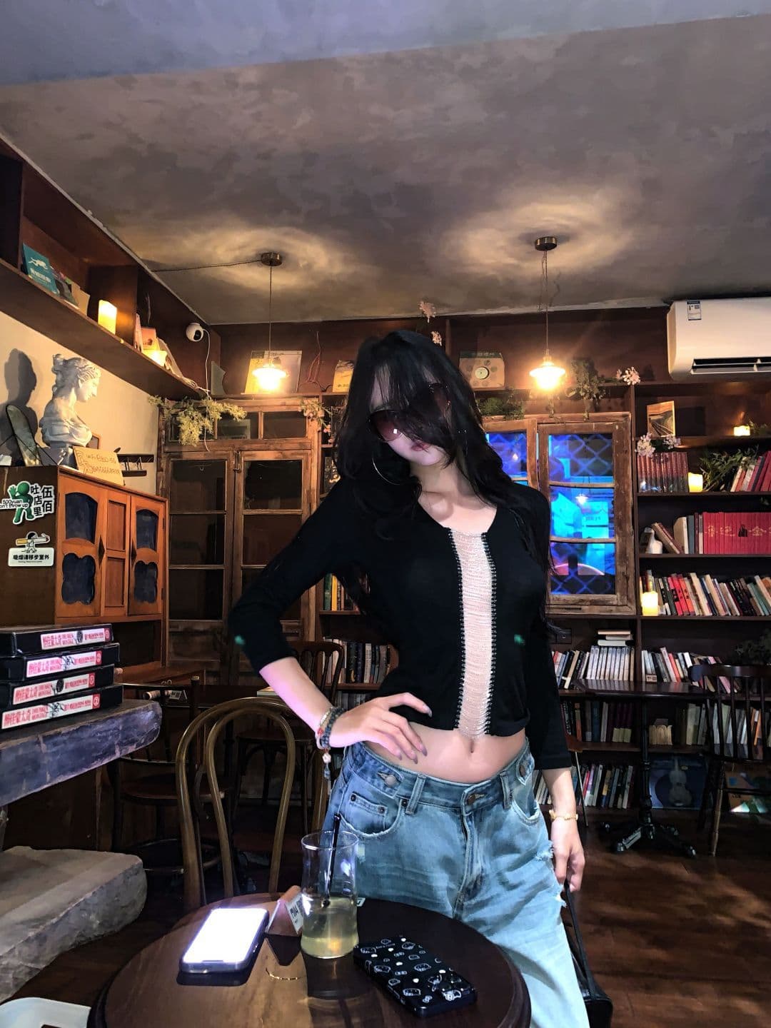모방 면 디자인 센스 체인 티셔츠 여성 가을 겨울 8 점 소매 몸매 가꾸기 핫걸 바람 작은 대중 짧은 맨위 상세 이미지 5