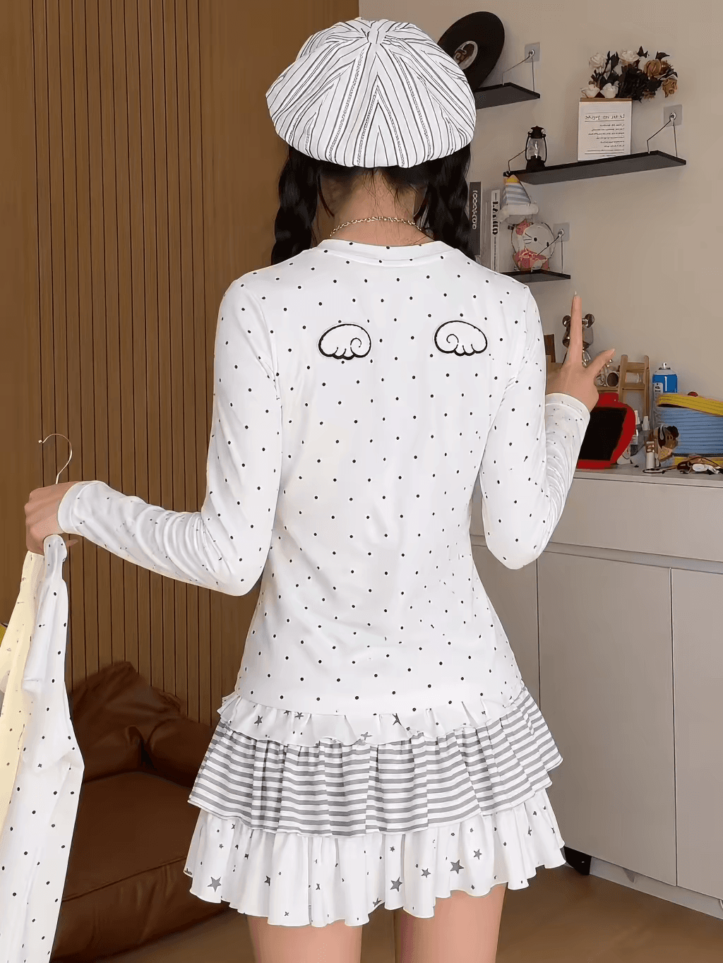 원본 전후 패치 자수 네리 가게 천 40 면 1 1 오스트리아 세대 서울 220 그램 한 부서 작은 대중 티셔츠 ins 이미지 2