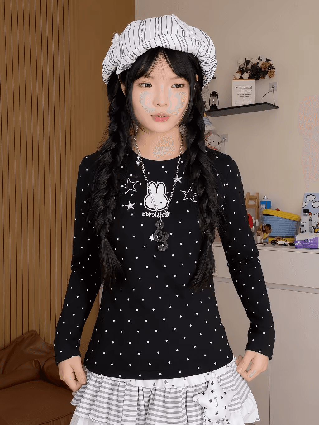 원본 전후 패치 자수 네리 가게 천 40 면 1 1 오스트리아 세대 서울 220 그램 한 부서 작은 대중 티셔츠 ins 이미지 4