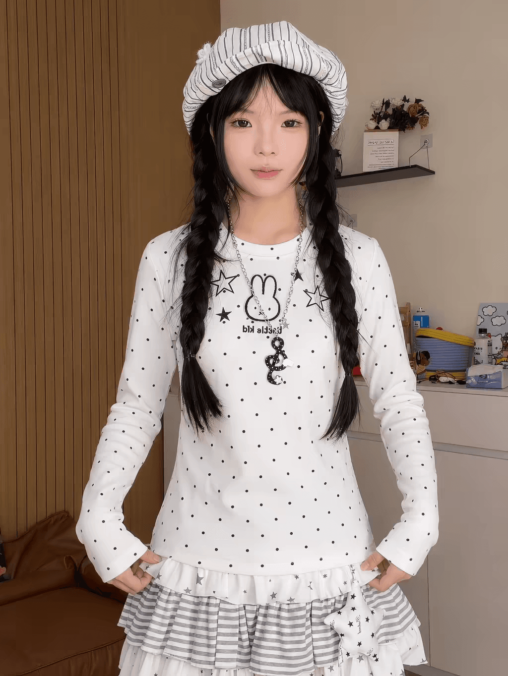 원본 전후 패치 자수 네리 가게 천 40 면 1 1 오스트리아 세대 서울 220 그램 한 부서 작은 대중 티셔츠 ins 상세 이미지 2
