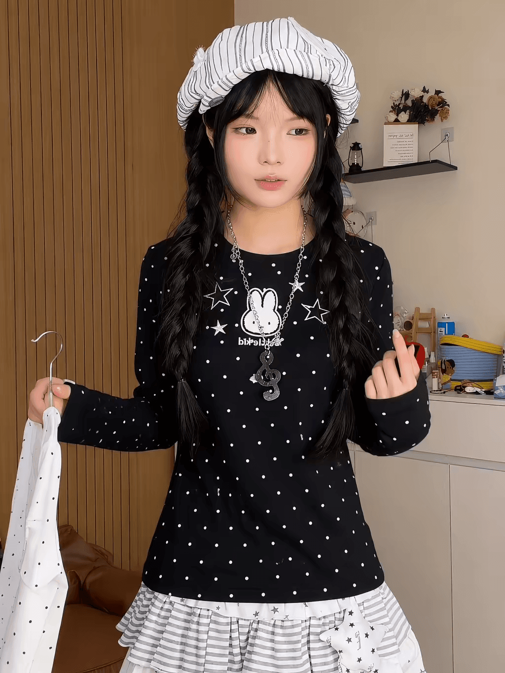 원본 전후 패치 자수 네리 가게 천 40 면 1 1 오스트리아 세대 서울 220 그램 한 부서 작은 대중 티셔츠 ins 상세 이미지 4