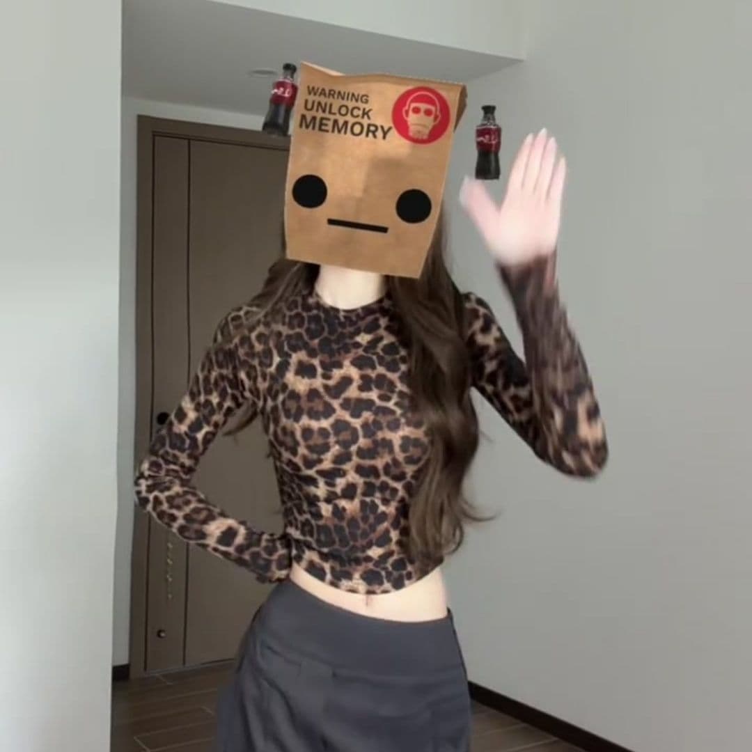 레트로 레오파드 무늬 프린트 타이트 쇼트 스타일 티셔츠 가을 겨울 소녀 핫걸 몸매 가꾸기 맨위 상세 이미지 8