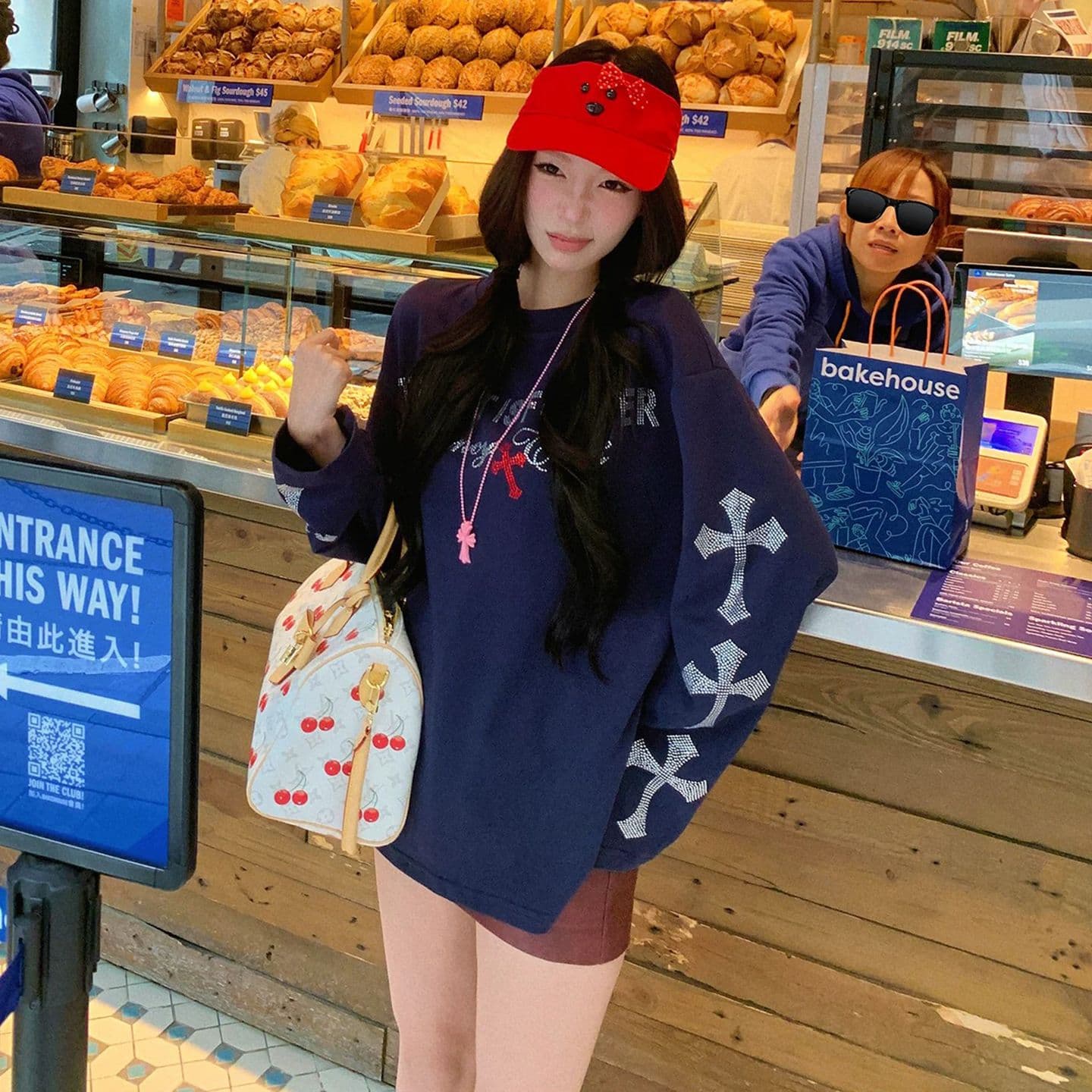원본 것 알파벳 핫픽스 긴팔 티셔츠 여성 이른 봄 착용 가져 가라. 루즈핏 맨위 이미지 4