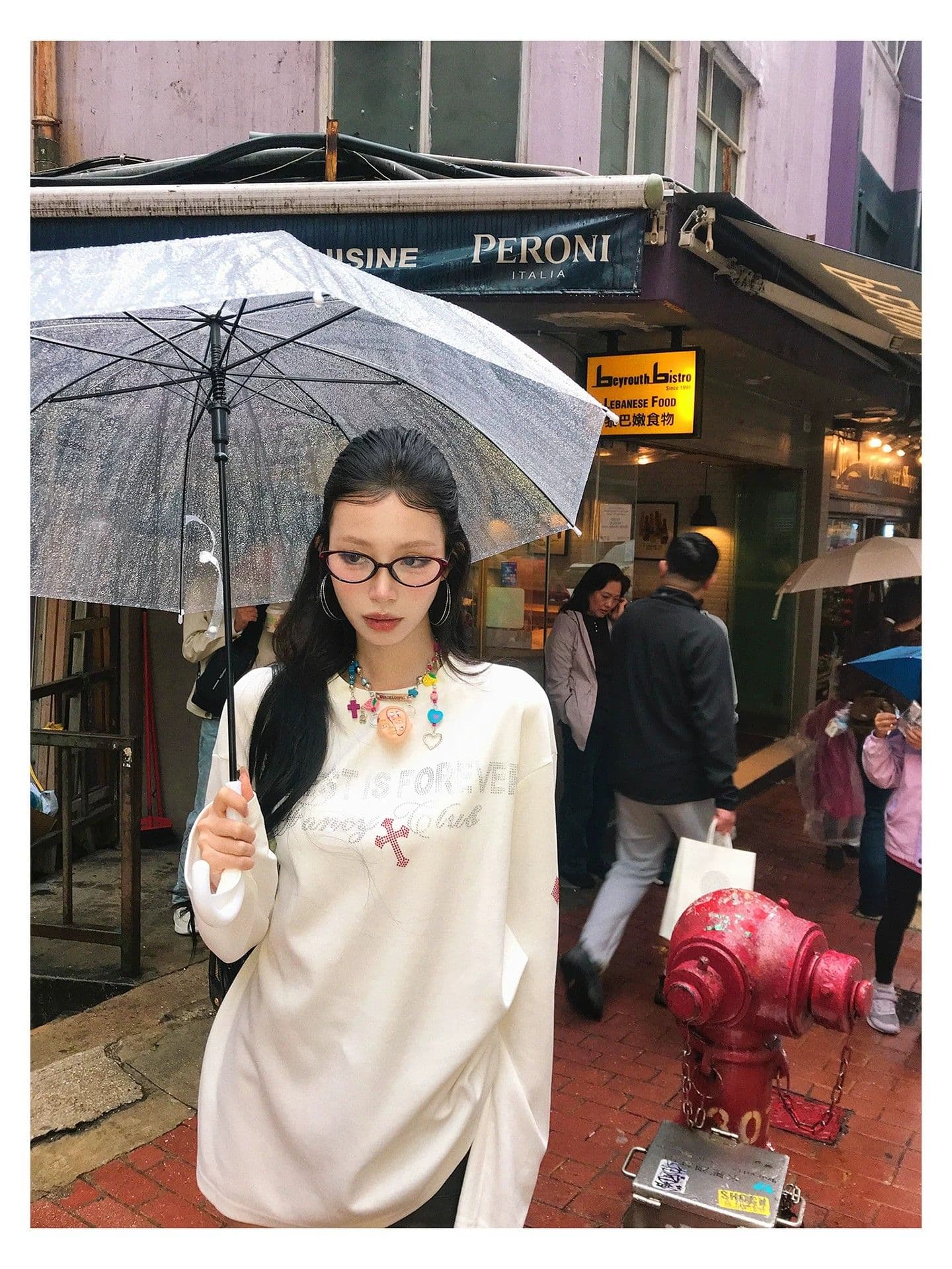 원본 것 알파벳 핫픽스 긴팔 티셔츠 여성 이른 봄 착용 가져 가라. 루즈핏 맨위 상세 이미지 4