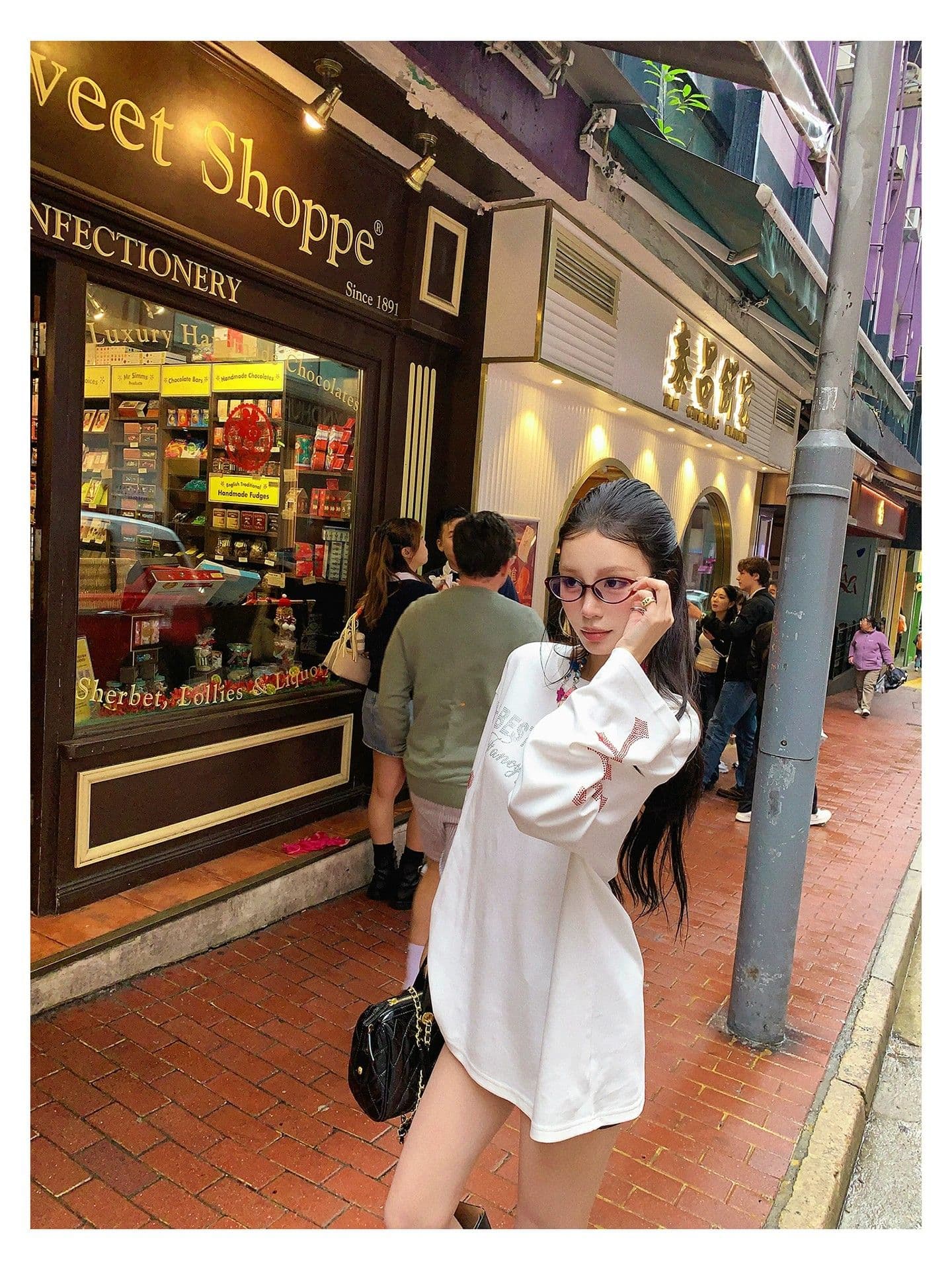 원본 것 알파벳 핫픽스 긴팔 티셔츠 여성 이른 봄 착용 가져 가라. 루즈핏 맨위 상세 이미지 7