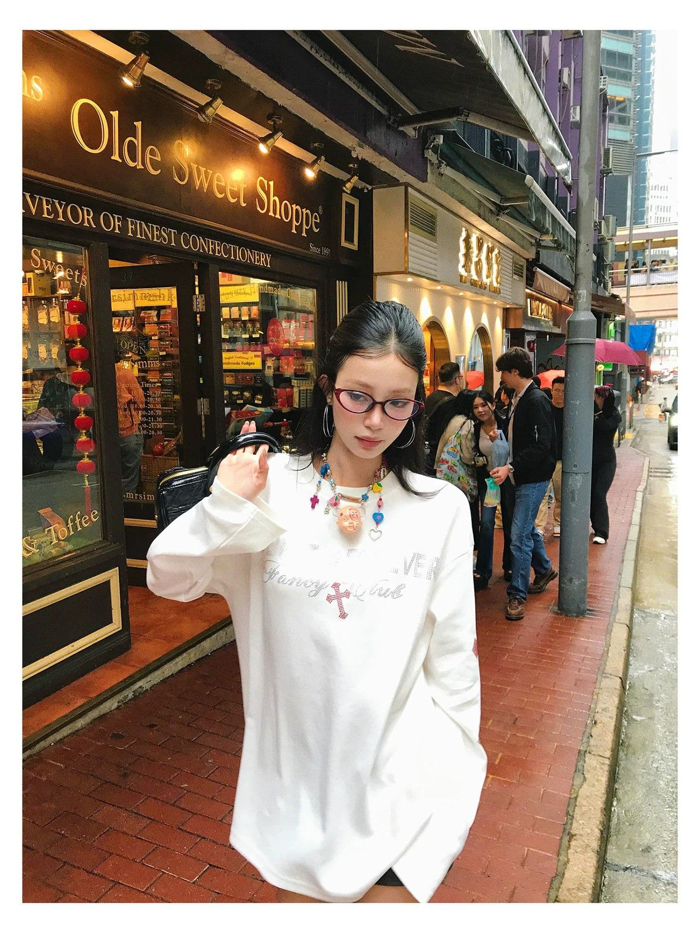 원본 것 알파벳 핫픽스 긴팔 티셔츠 여성 이른 봄 착용 가져 가라. 루즈핏 맨위 상세 이미지 8