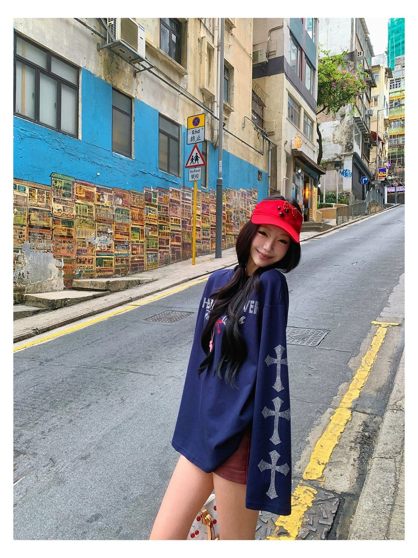 원본 것 알파벳 핫픽스 긴팔 티셔츠 여성 이른 봄 착용 가져 가라. 루즈핏 맨위 상세 이미지 21