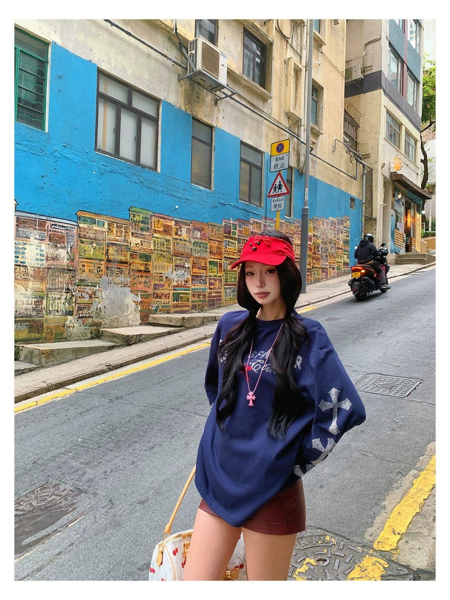원본 것 알파벳 핫픽스 긴팔 티셔츠 여성 이른 봄 착용 가져 가라. 루즈핏 맨위 상세 이미지 22