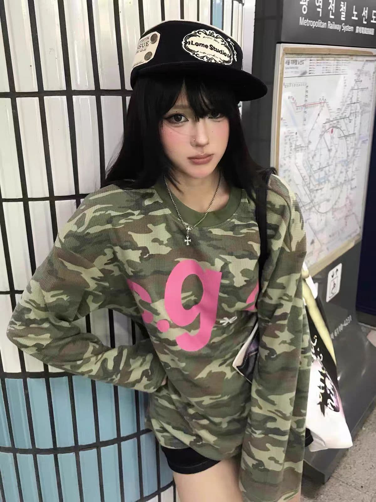 광저우 후아 남편 그리드 원본 크기 이후 패키지 칼라 프린트 카모플라주 티셔츠 남녀 맨위